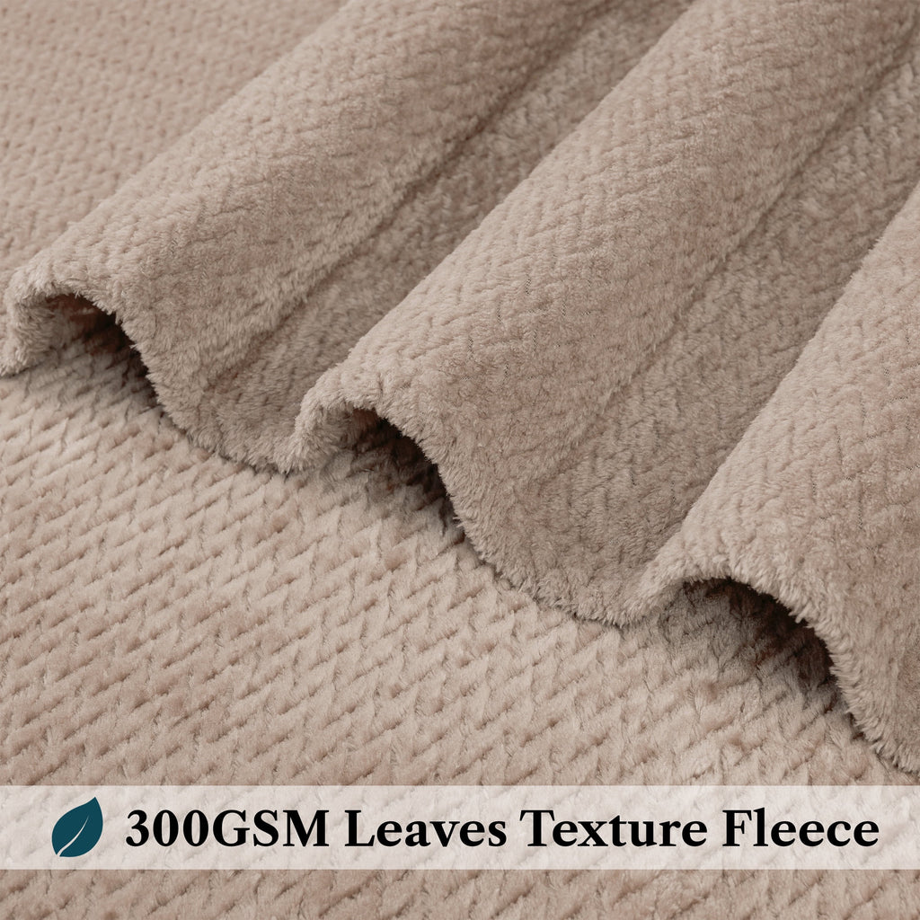 Cozy Fleece Soft Fleece Taupe Tan Throw Blanket for Couch, Lightweight Plush Warm Blankets for Bed, Fuzzy Cozy Flannel Blanket Th... - Cozy Fleece Throw Blanket for Couch & Bed Detail