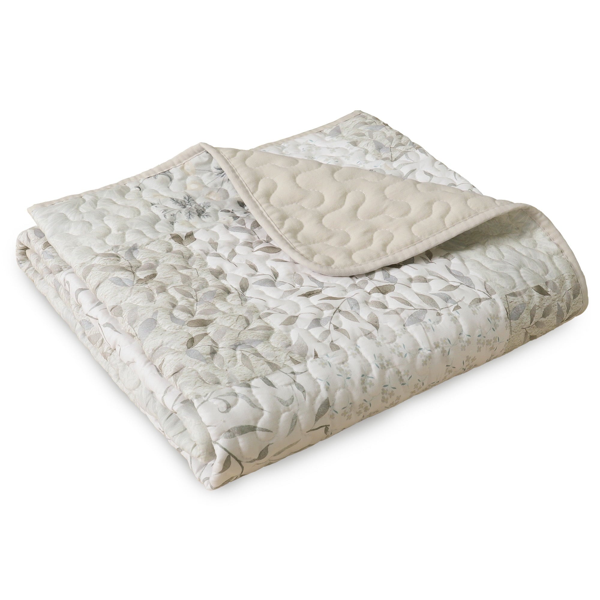 Cozy Fleece Microfiber Boho Patchwork Pattern Quilted Throw Blanket for Bed/Couch/Sofa, Soft and Lightweight (50"x 60", Grey) - Super Soft Reversible Sherpa Flannel Blanket Detail