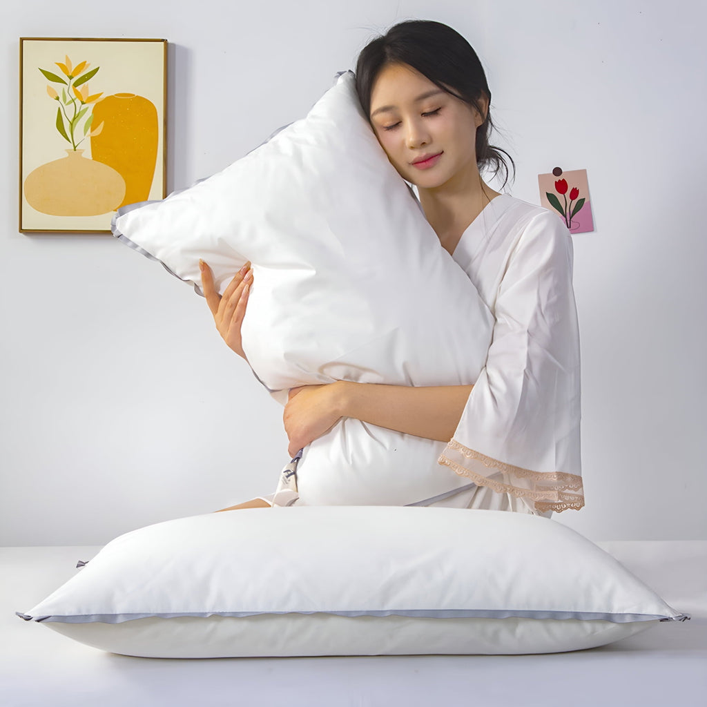 Decorative Plump Flat Pillows for Sleeping Thin,Ultra Thin Pillow,Adjustable Shredded Memory Foam Pillows for Side,Back,Stomach Sleepe... - Decorative Throw Pillow Cushion for Sofa & Bed Detail
