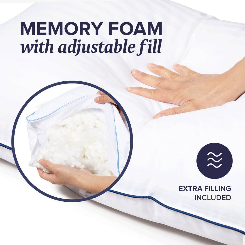 Orthopedic Support Customizable Memory Foam Queen Pillow 1Pack, Adult - Decorative Throw Pillow Cushion for Sofa & Bed Detail