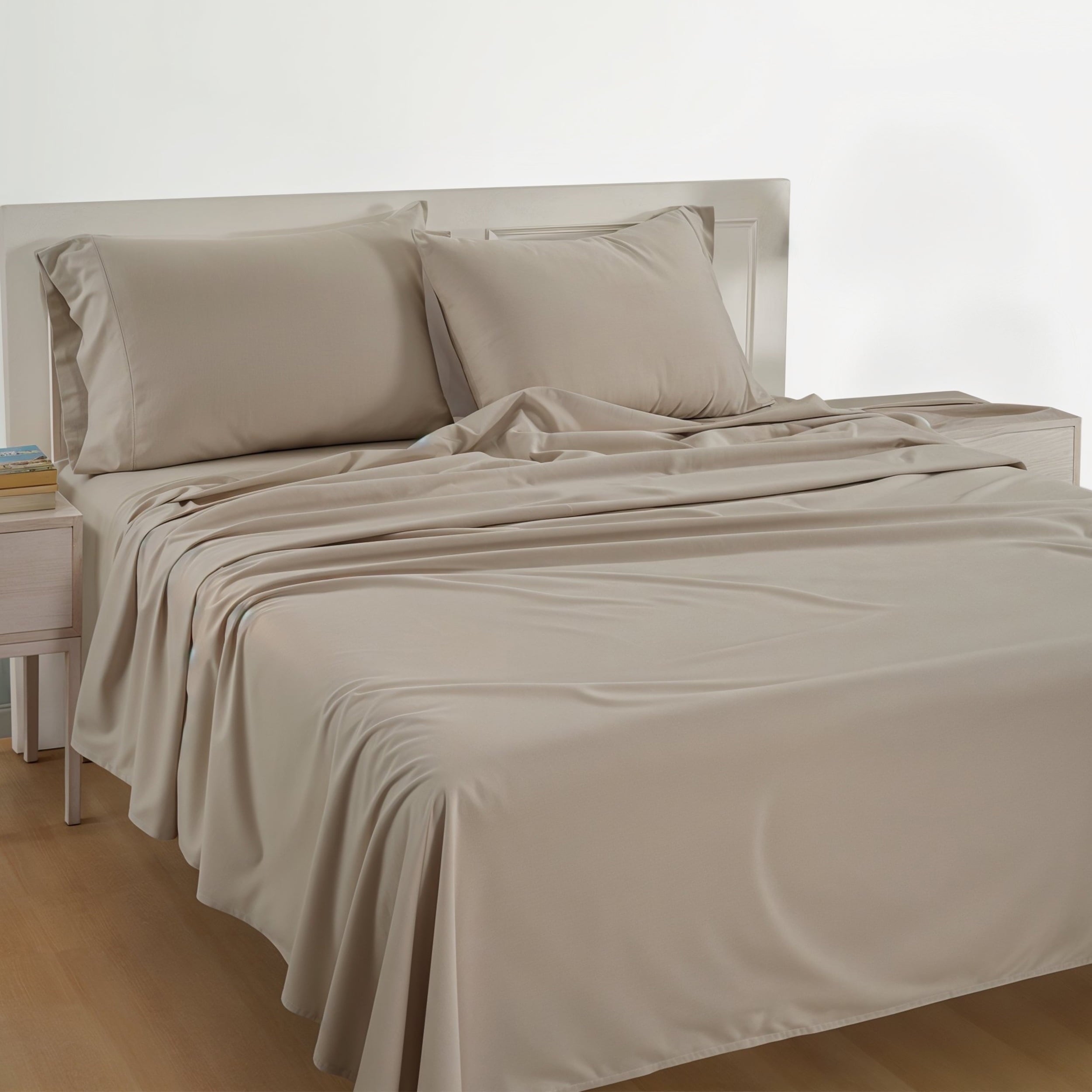 Ultra-Soft 100% Cotton Sheets Set – 4 Piece Cal King Bed Sheet, Soft & Comfy All Season Breathable Percale Weave, 15” Snug Fit D... - Breathable Egyptian Cotton Flat & Fitted Sheets Detail