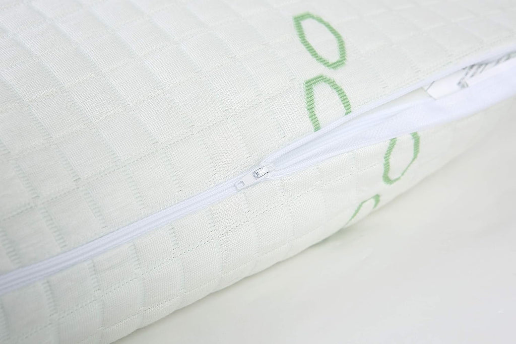 Orthopedic Support Queen Size Bamboo Pillow, Memory Foam Bed Pillows with Washable Pillowcases, Queen - Ergonomic Memory Foam Pillow for Neck Pain Support Detail