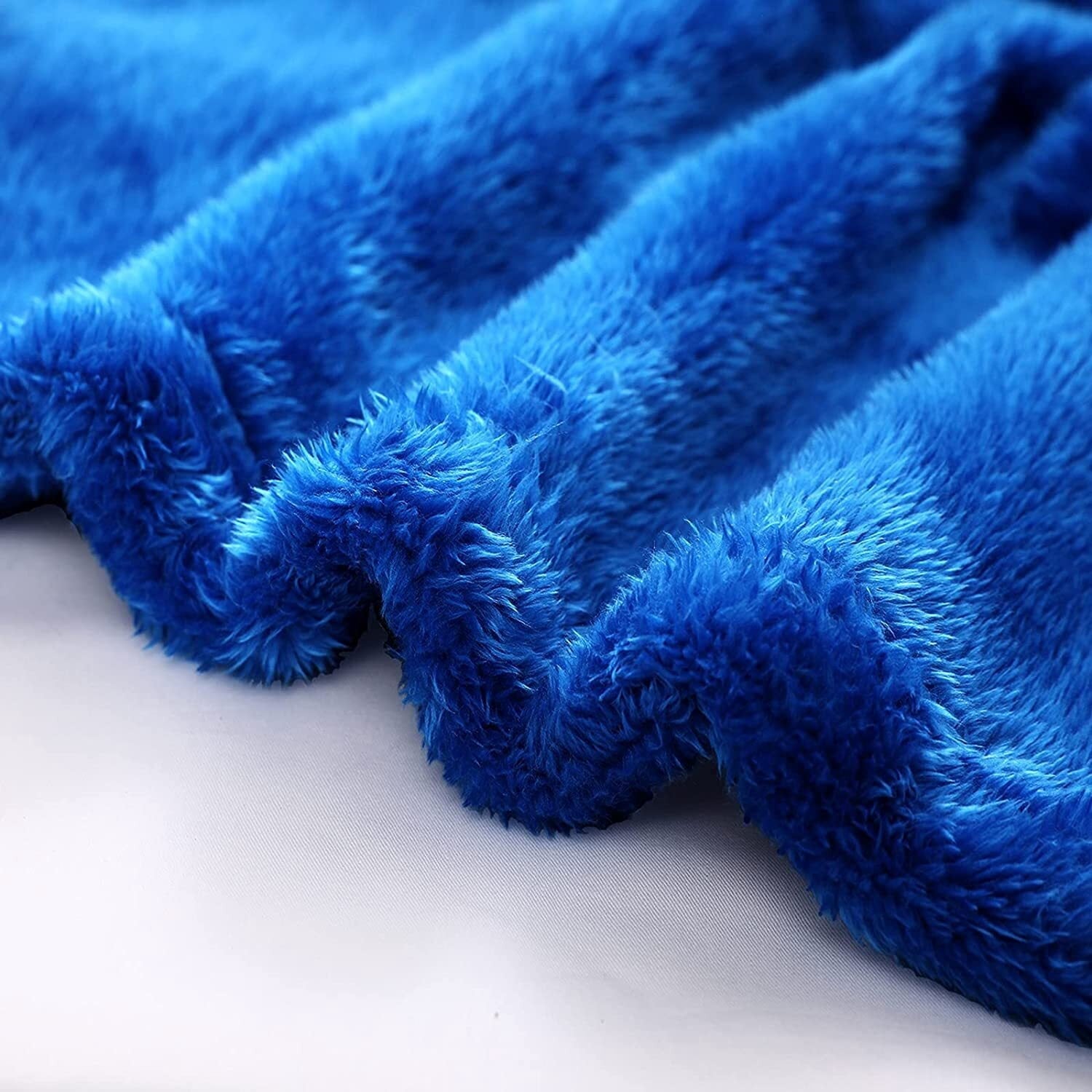 Lightweight Warm Plush Fuzzy Fleece Throw Blanket (40" x 50", Cobalt Blue)- Soft, Warm and Lightweight - Lightweight Plush Warm Blanket for All Seasons Detail