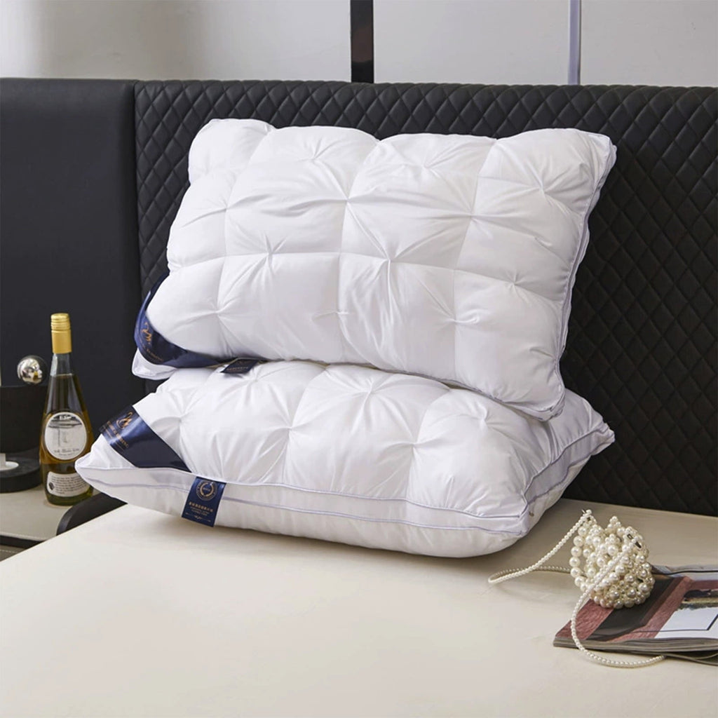 Decorative Plump Goose Down Pillow and Feather Pillows for Neck/Back/Side Sleepers, Premium Soft Down Fill Standard Size Pillow for Sl... - Hotel Quality Plush Sleeping Pillows Detail