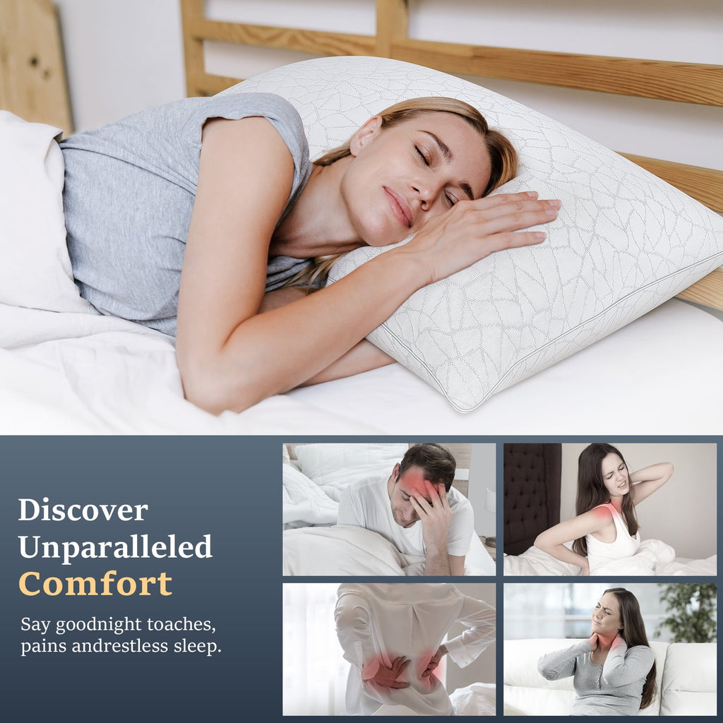 Orthopedic Support Queen Size Bed Pillows 1-Pack,2.2lb High Quality Down Alternative Filled,3D Breathable Cover,Hotel Collection Pillows... - Hotel Quality Plush Sleeping Pillows Detail