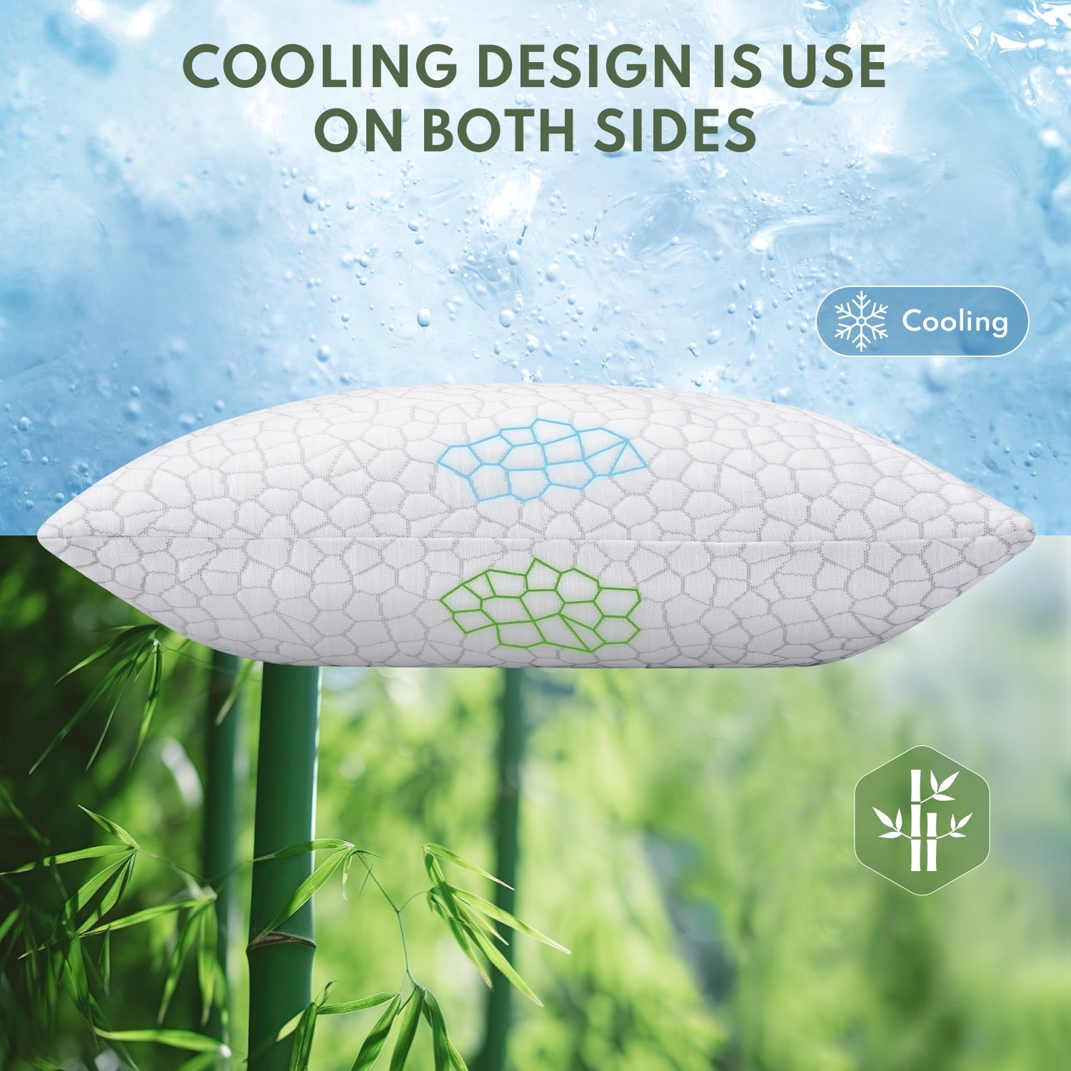 Fluffy Shredded Cooling Memory Foam Queen Pillows for bed 2 Pack,Adjustable Support & Heat Dissipation Tech for Side,Back,Stomach & H... - Orthopedic Shredded Foam Bed Pillow Set Detail
