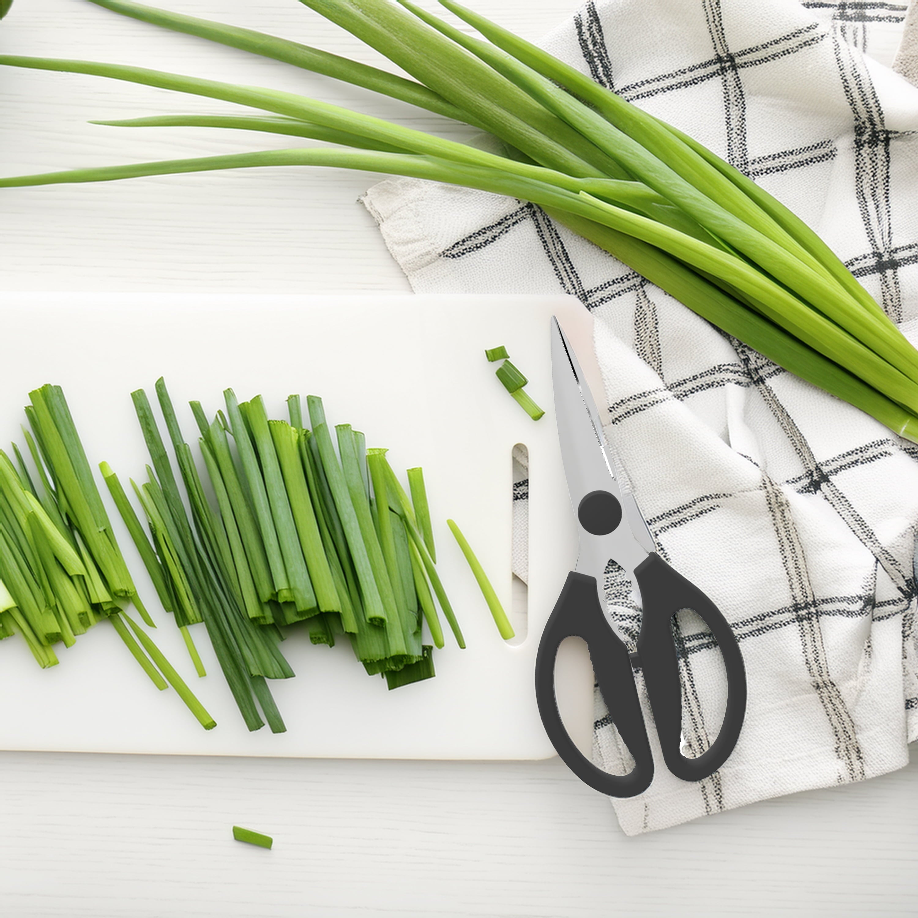 Time-Saving Stainless Steel Multi-Purpose Kitchen Shears with Grip 1 Each - Kitchen Gadget Tool for Quick Food Prep Detail