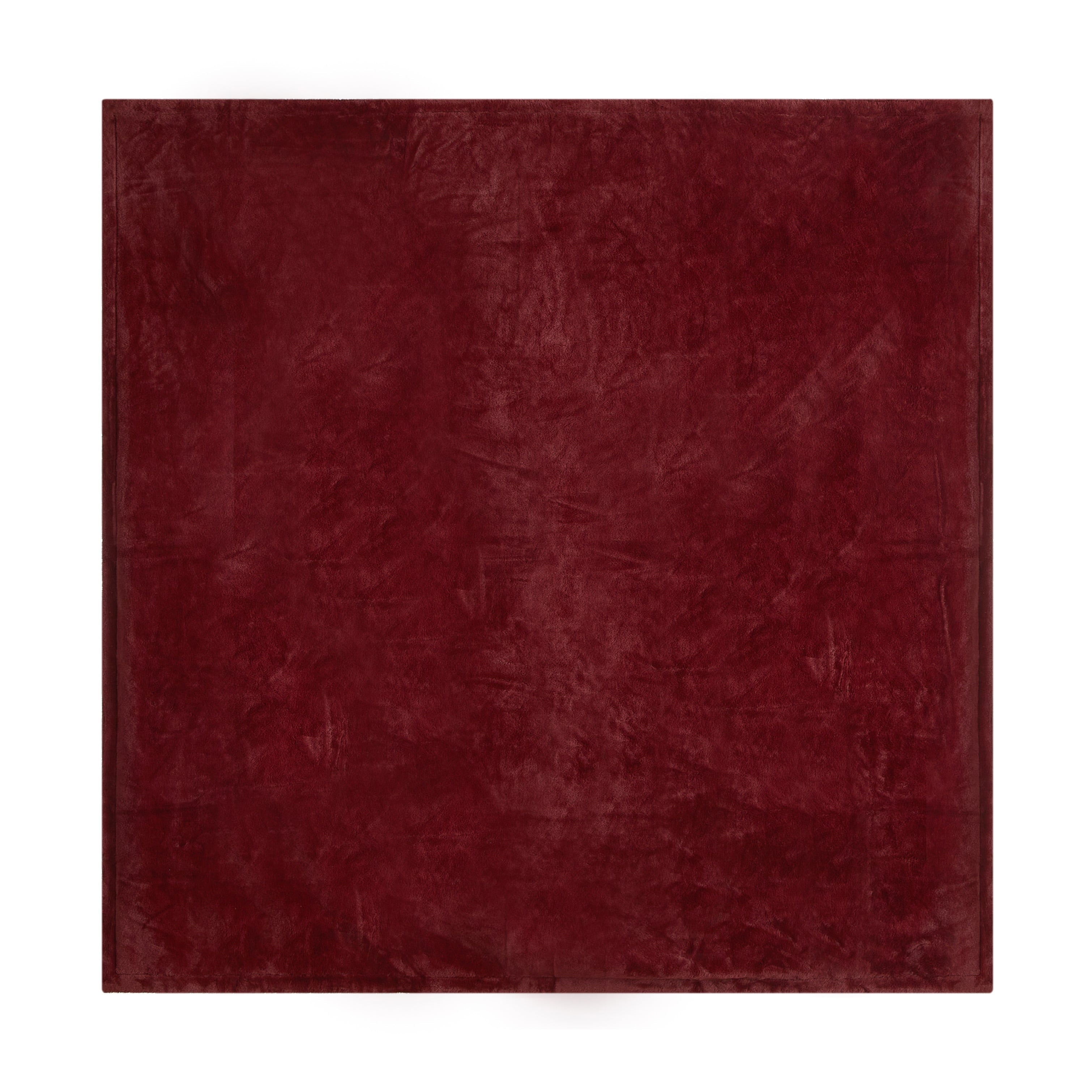 Super Soft Flannel Cozy Faux Fur Super Soft luxury Blanket, Full/Queen, Luscious Merlot - Super Soft Reversible Sherpa Flannel Blanket Detail