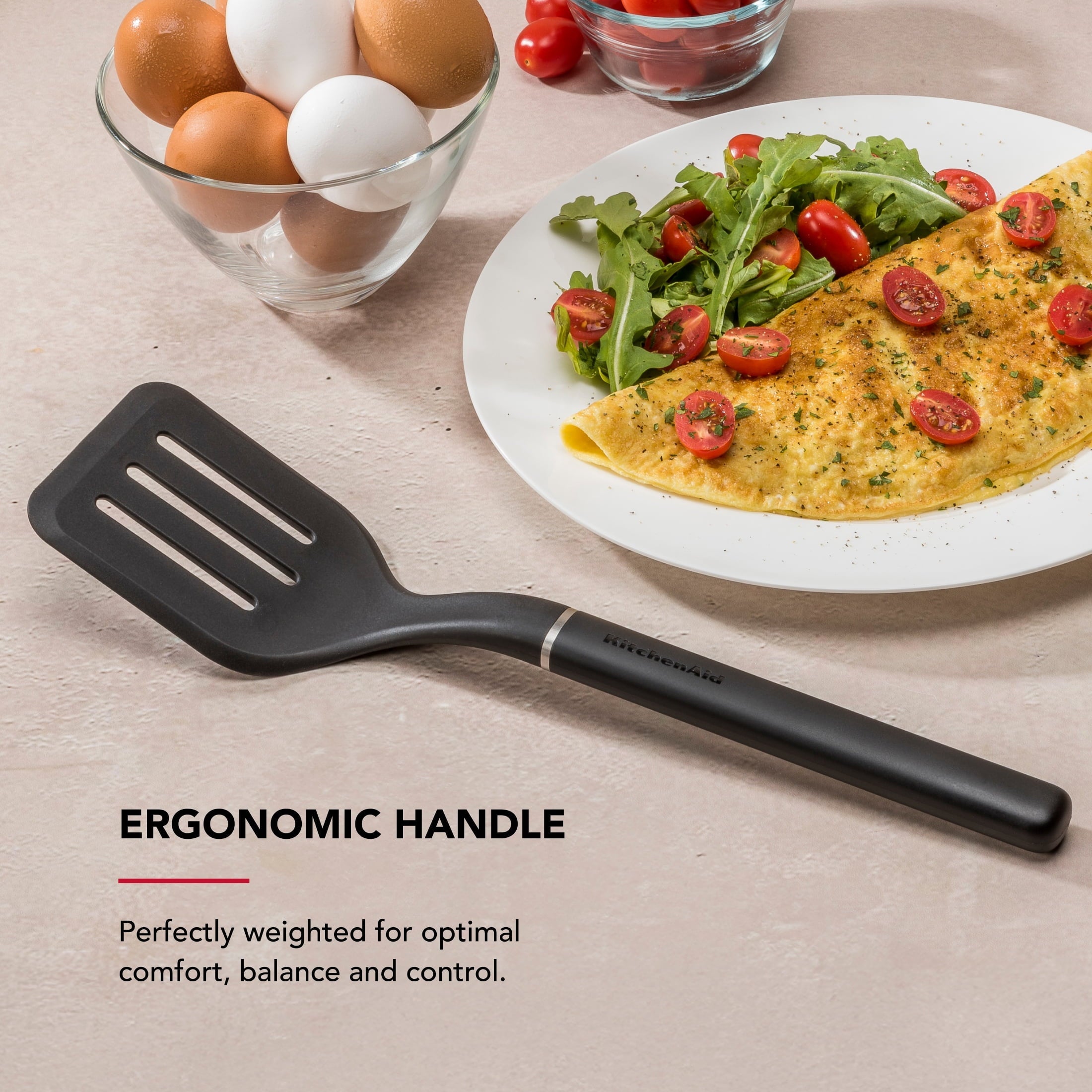 Heavy Duty 3-Piece Cooking Utensils Set with Ergonomic Handles, Black - Professional Kitchen Tool for Culinary Enthusiasts Detail