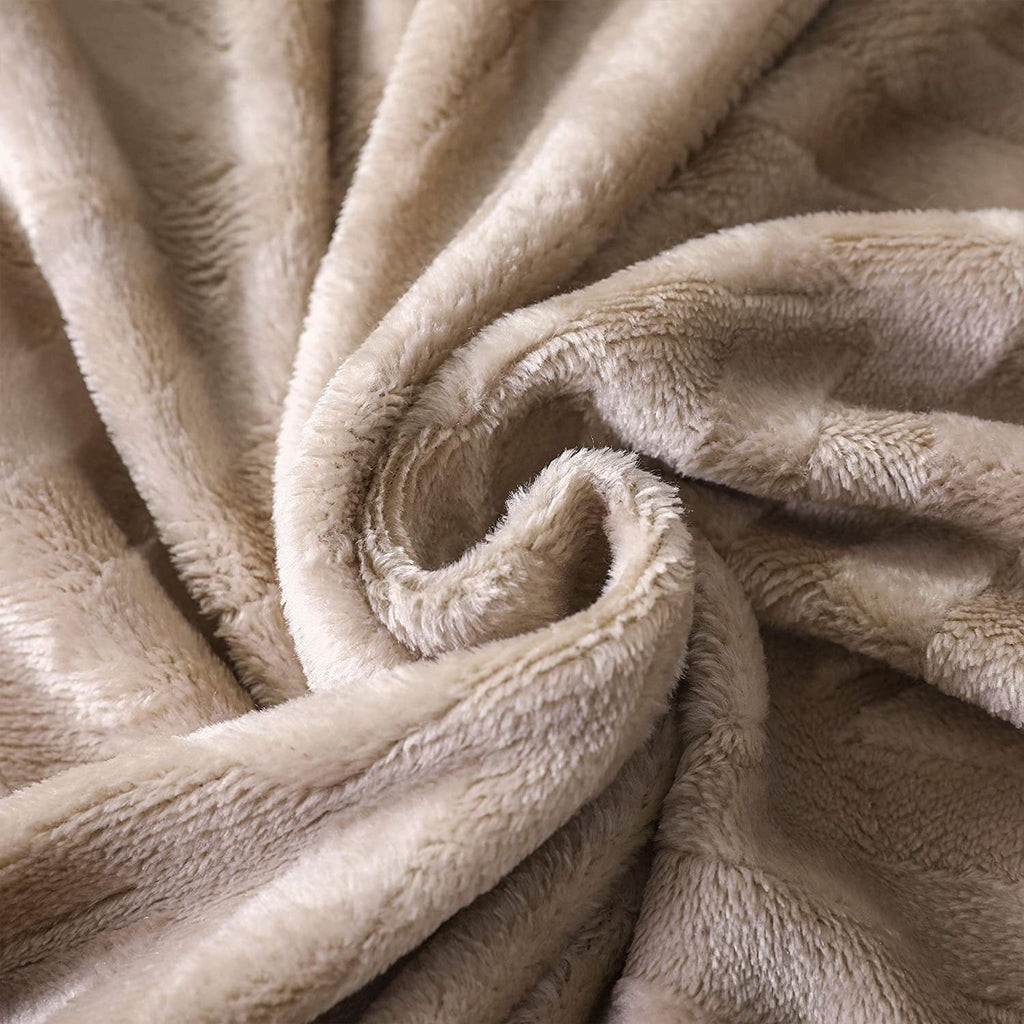 Decorative Knitted Soft Flannel Fleece Lightweight 50"x60" Throw Blanket, Brushed Chevron Design Fluffy Plush Cozy Blanket for All Seaso... - Lightweight Plush Warm Blanket for All Seasons Detail