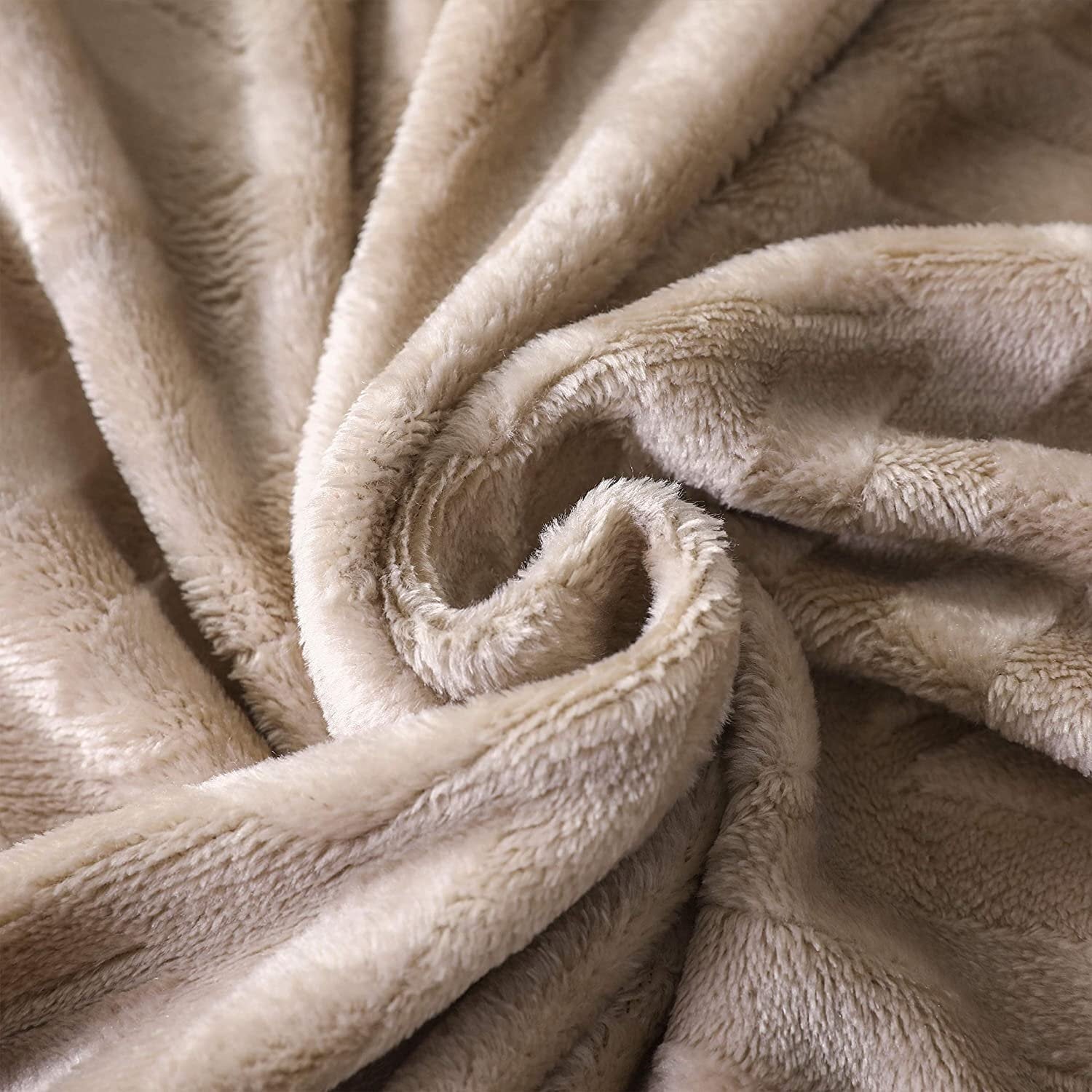 Decorative Knitted Soft Flannel Fleece Lightweight 50"x60" Throw Blanket, Brushed Chevron Design Fluffy Plush Cozy Blanket for All Seaso... - Lightweight Plush Warm Blanket for All Seasons Detail
