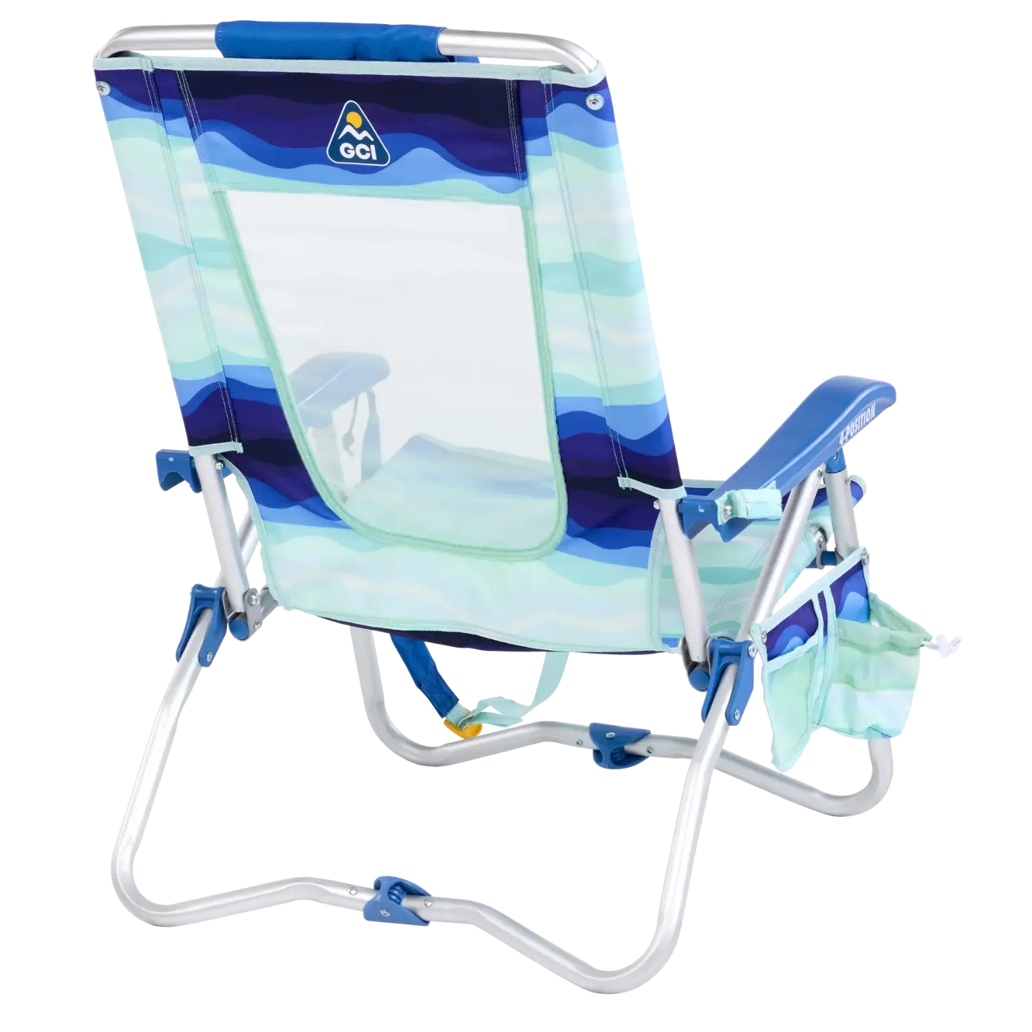 Sand-Friendly Bi-Fold Beach Chair - Choice 601 - Multi-Position Outdoor Beach Chair with Pillow Detail