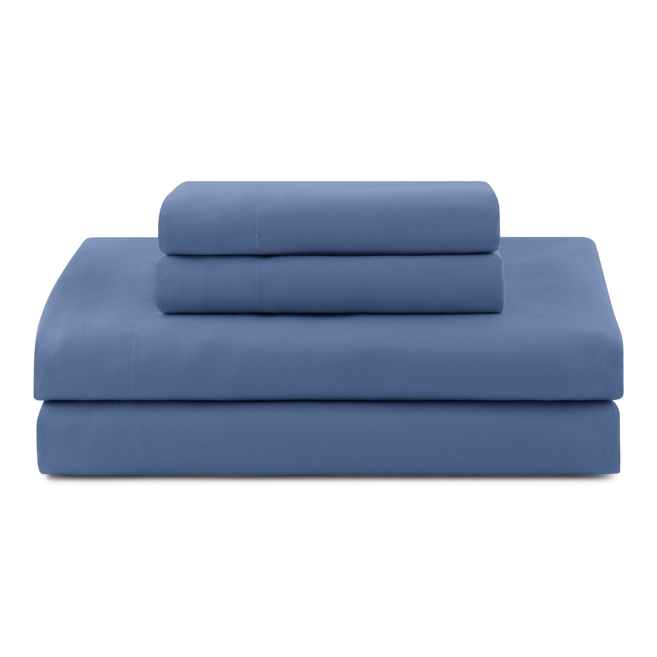 Hypoallergenic Cloud All in One Reversible Comforter and Sheet Set- 7 Piece, Queen, Blue Pinstripe - Hypoallergenic Ultra-Fluffy Quilt for Winter Detail