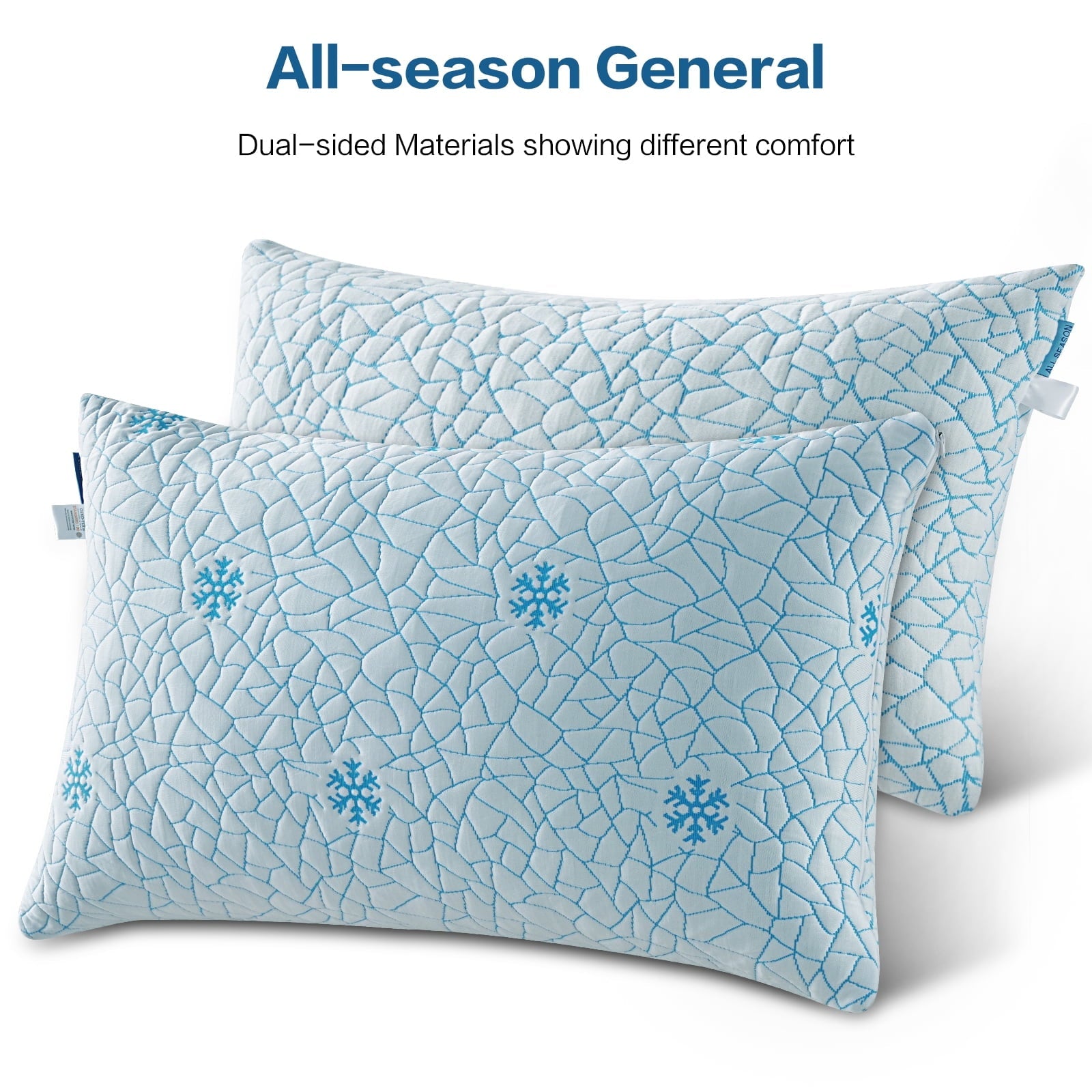 Fluffy Shredded Cooling Memory Foam Queen Pillows Set of 2,Adjustable Support & Heat Dissipation Tech for Side,Back,Stomach & Hot Sle... - Ergonomic Memory Foam Pillow for Neck Pain Support Detail
