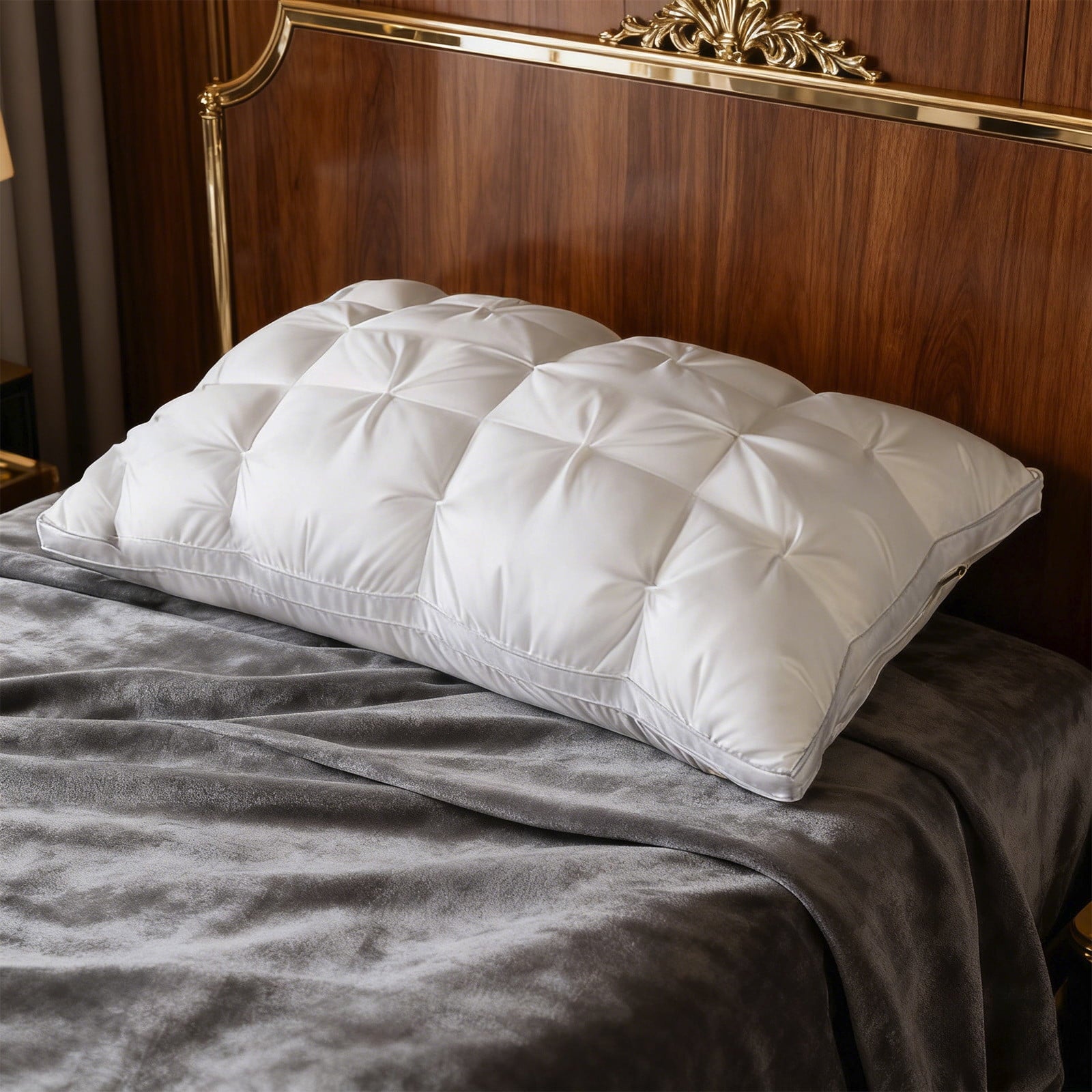 Decorative Plump Goose Down Pillow and Feather Pillows for Neck/Back/Side Sleepers, Premium Soft Down Fill Standard Size Pillow for Sl... - Hotel Quality Plush Sleeping Pillows Detail
