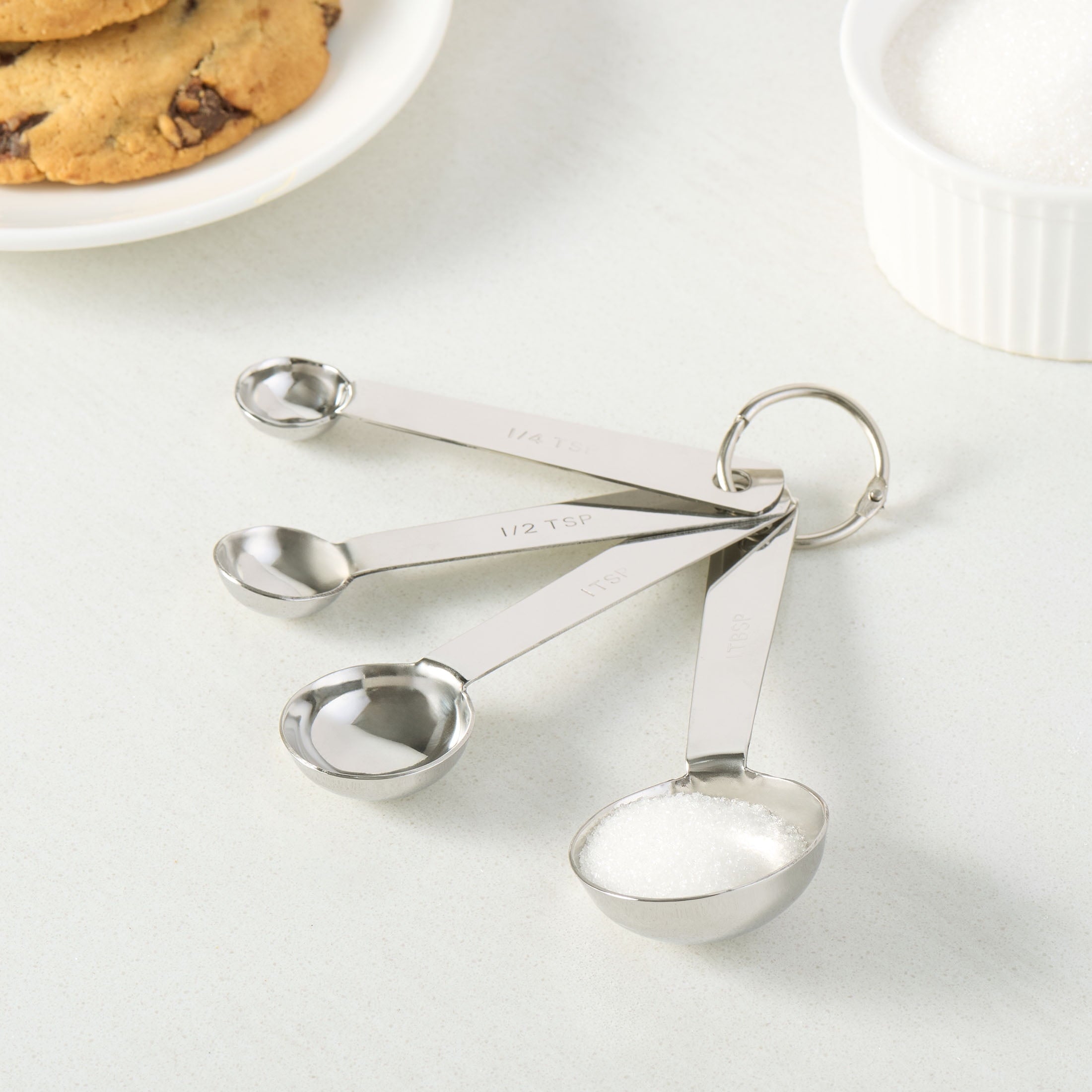 Innovative Kitchen Stainless Steel 4-Piece Nesting Measuring Spoons Set, Stainless Steel Finish - Premium Stainless Steel Garlic Presser & Peeler Detail