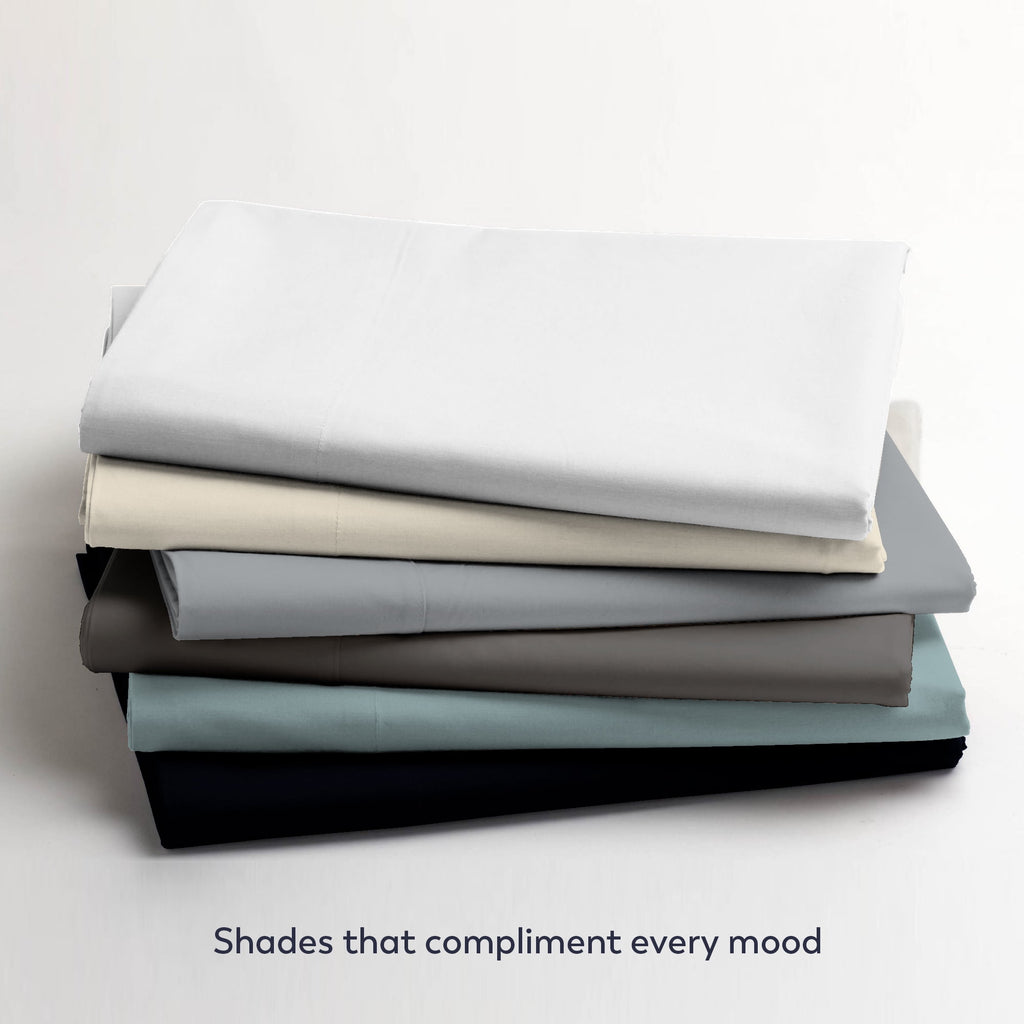Breathable Luxury Soft Finish Microfiber Percale Queen Bed Sheet Set – 4-Piece Lightweight, Wrinkle-Resistant, Quick-Dry, Light Gray - Premium Ultra-Soft Pillowcase Pair for Sleeping Detail