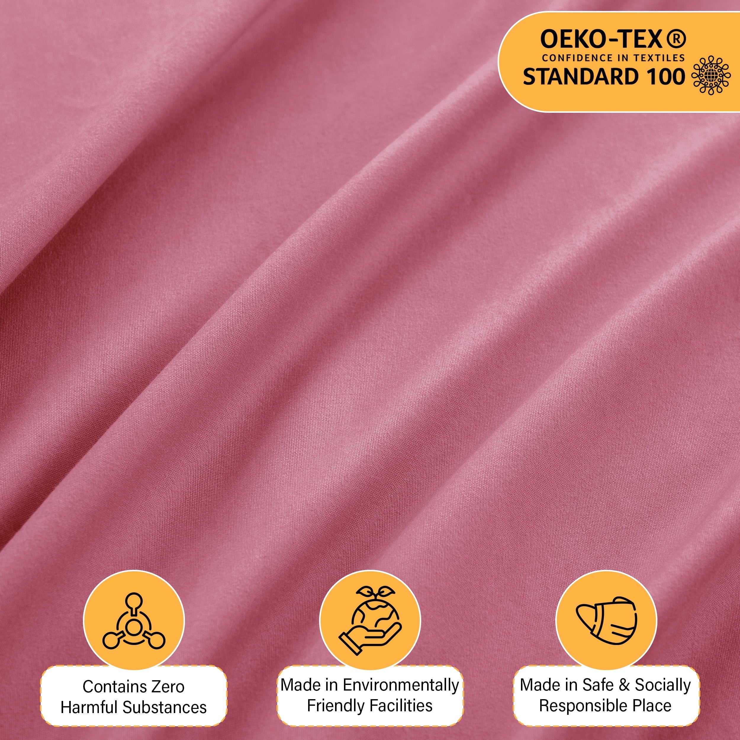 Breathable Luxury Size Sheet Set, 4-Piece Plain Soft Microfiber – Deep Pocket Bed Sheets, Includes 1 Fitted Sheet, 1 Flat Sheet, 2 Pill... - Breathable Egyptian Cotton Flat & Fitted Sheets Detail