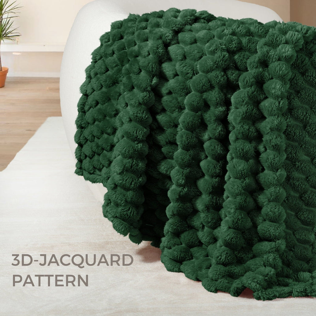 Cozy Fleece 50"x60" Throw Blanket for Couch with Expanded 3D-Jacquard Pattern, Fuzzy Soft Cozy Exquisite Blankets or All Season, ... - Cozy Fleece Throw Blanket for Couch & Bed Detail