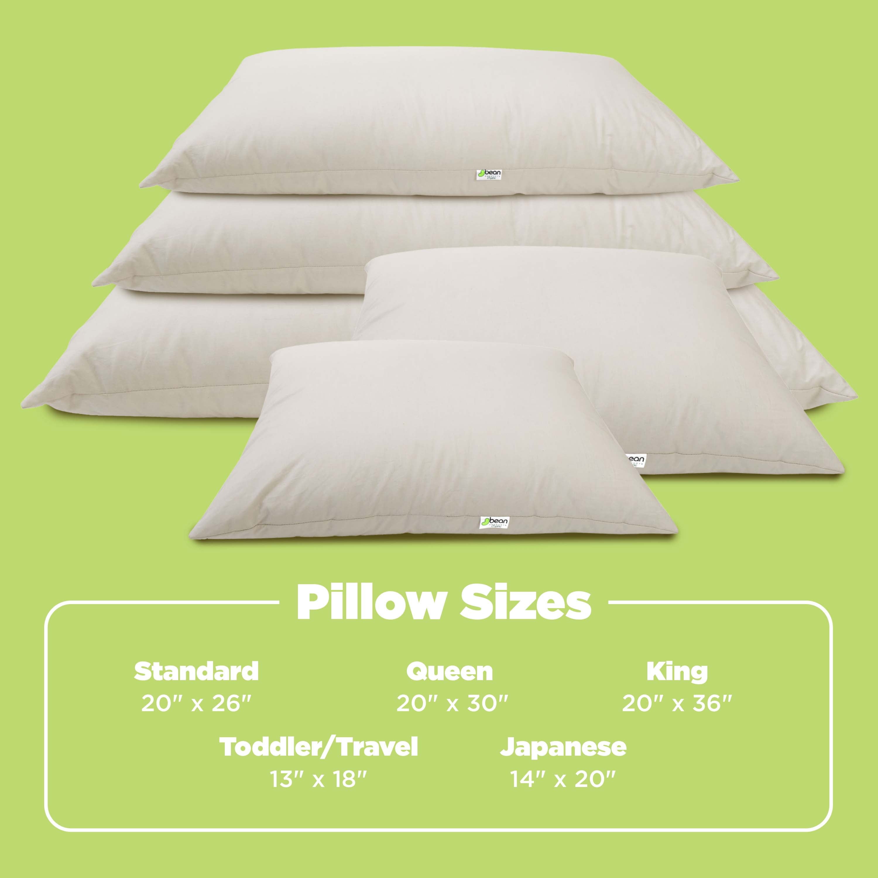Orthopedic Support Kapok 20x26" Standard Bed Pillow – Organic Cotton Fabric Soft Sleeping Pillow - Made in USA - Decorative Throw Pillow Cushion for Sofa & Bed Detail