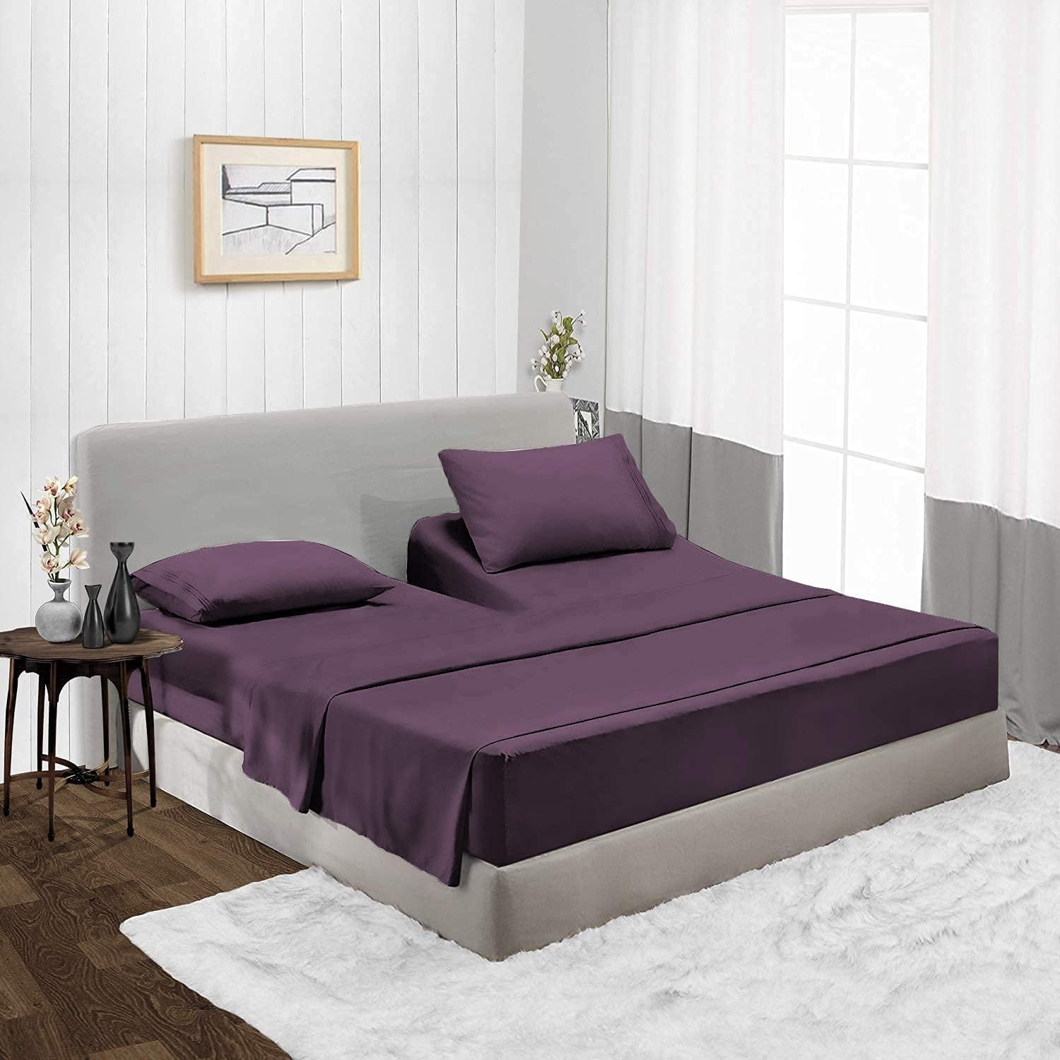 Breathable Luxury Top Split-King: Adjustable King Bed Sheets - Bed Sheet Set - 100% Egyptian Cotton - 800 Thread Count - 15 Inch Deep P... - Premium Ultra-Soft Pillowcase Pair for Sleeping Detail