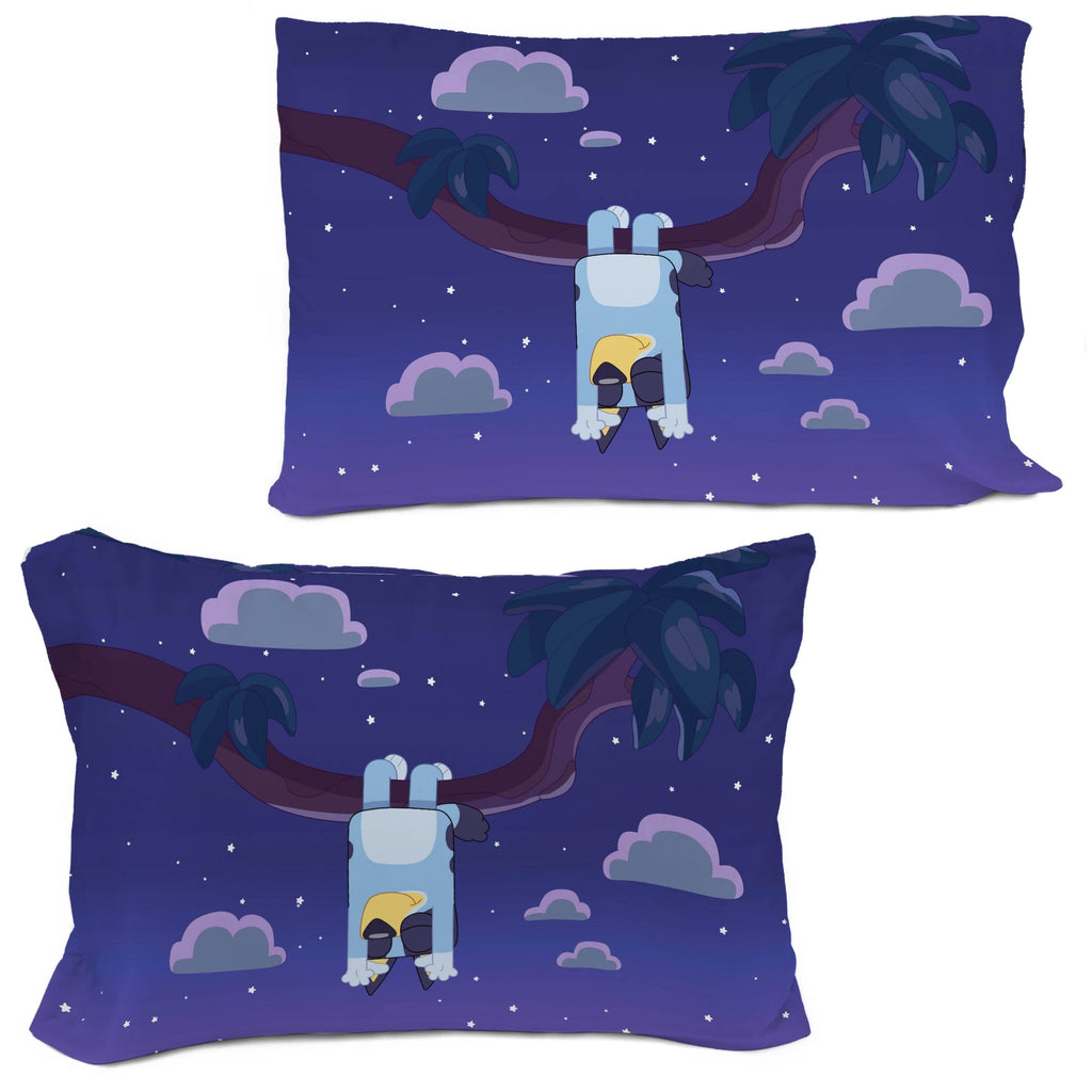 Hypoallergenic Cloud Dream Kids 2 Piece Blue Reversible Comforter and Pillowcase Bedding Set, Twin/Full - Luxurious Quilted Duvet Cover Set Detail
