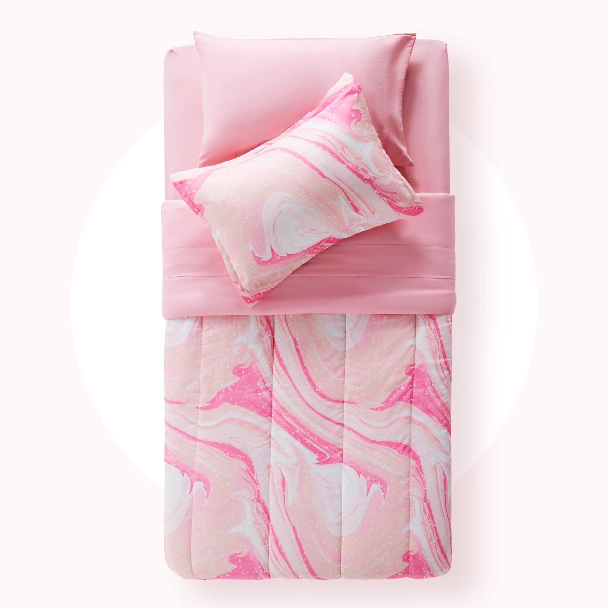 All-Season Kids Twin Bedding Comforter Set - 5 Pieces Super Cute & Soft Bedding Sets & Collections with Comforter, Sheet, Pillow... - Luxurious Quilted Duvet Cover Set Detail