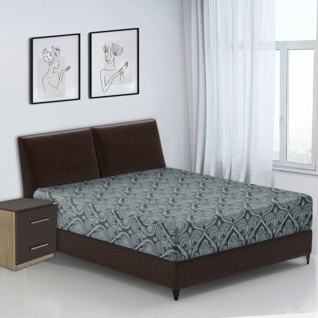 Premium Egyptian Cotton Queen Bed Sheets Set - 6 Piece Brushed Microfiber Bed Sheet - Shrinkage and Fade Resistant - (Queen, Grey) - Breathable Egyptian Cotton Flat & Fitted Sheets Detail