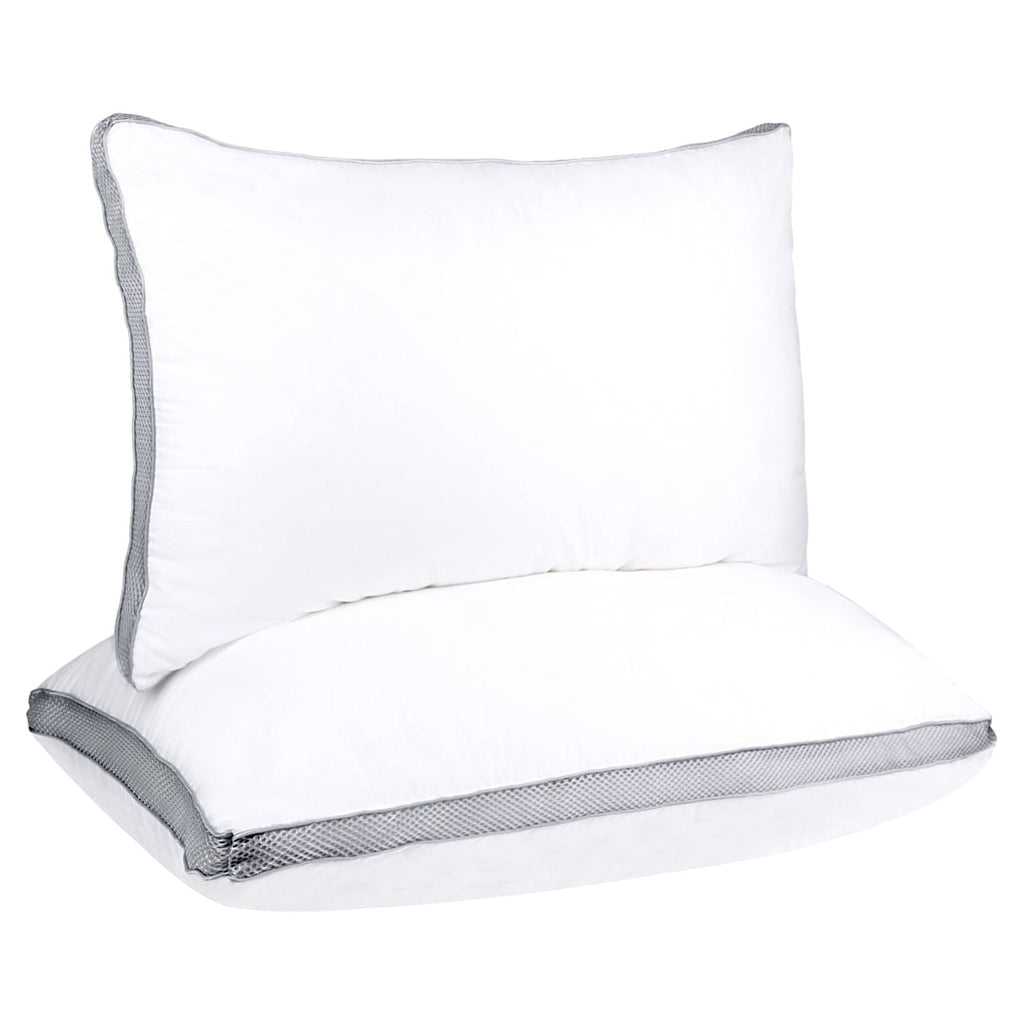 Ergonomic Memory Foam 2 Pack Cotton Down Alternative Pillows,Queen Size Bed Pillows Gusseted Hypoallergenic - Ergonomic Memory Foam Pillow for Neck Pain Support Detail