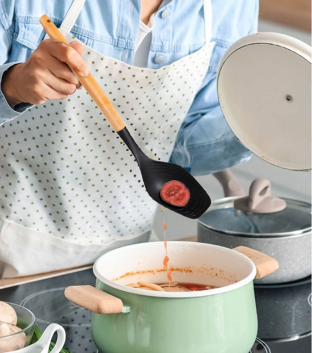 Heavy Duty with Bamboo Handle, Ideal for Cooking , 13in L - Multi-Purpose Hand Tool for Daily Meal Prep Detail