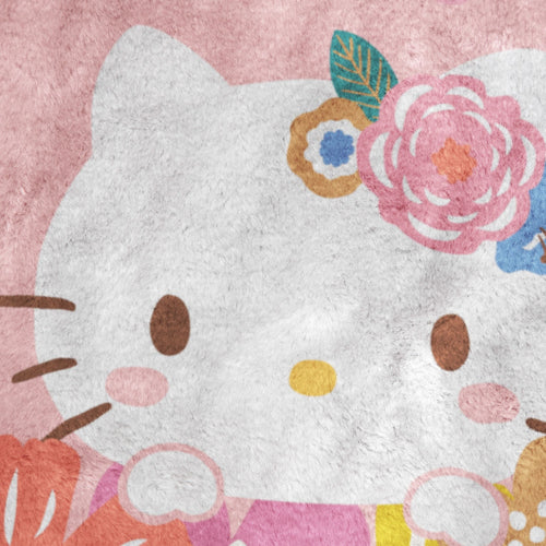 Decorative Knitted Floral Grace 46 x 60 Coral Fleece Kids Throw Blanket - Soft Bedding Accessories - Cozy Fleece Throw Blanket for Couch & Bed Detail