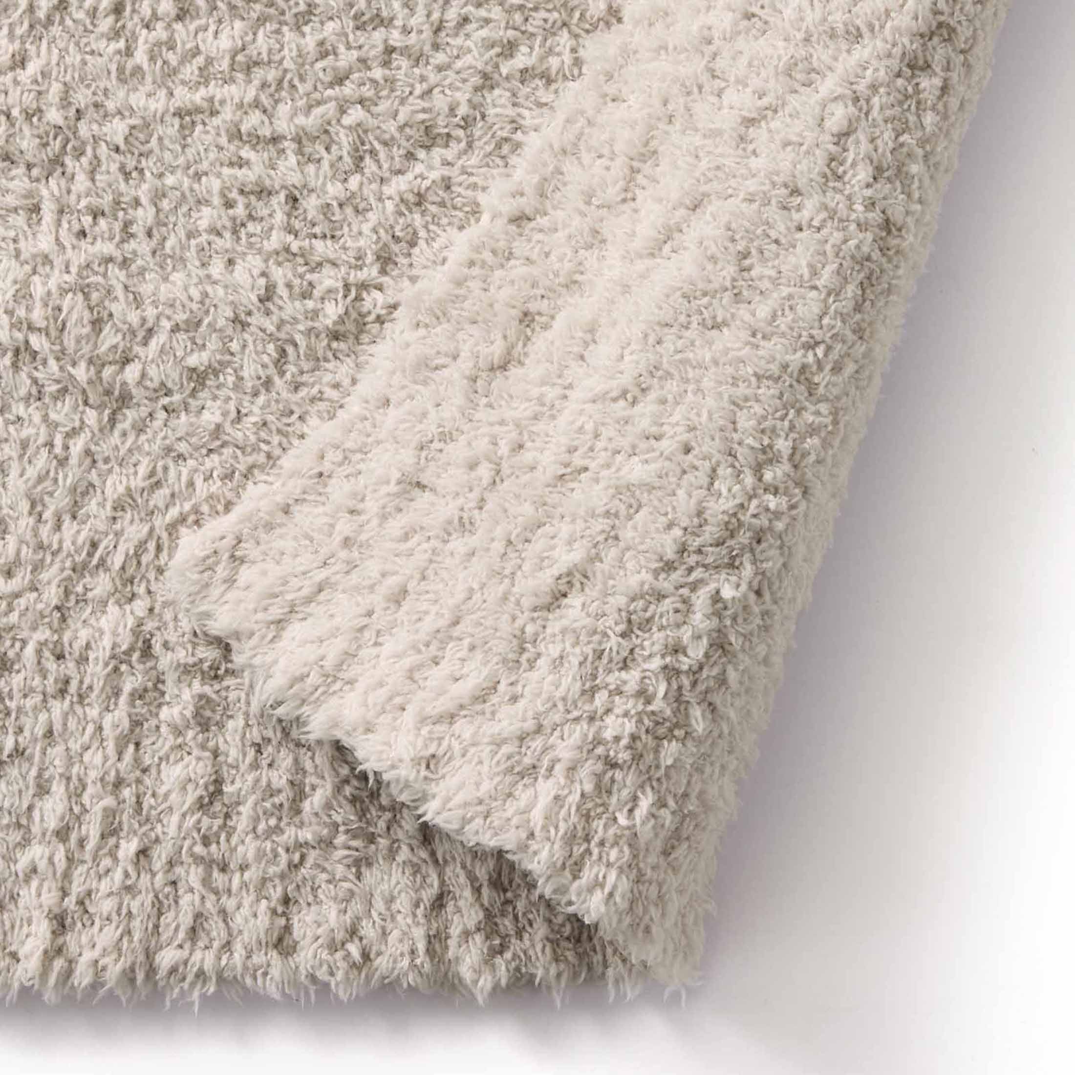 Reversible Sherpa Beige Cozy Knit Throw, 50" x 72" - Cozy Fleece Throw Blanket for Couch & Bed Detail
