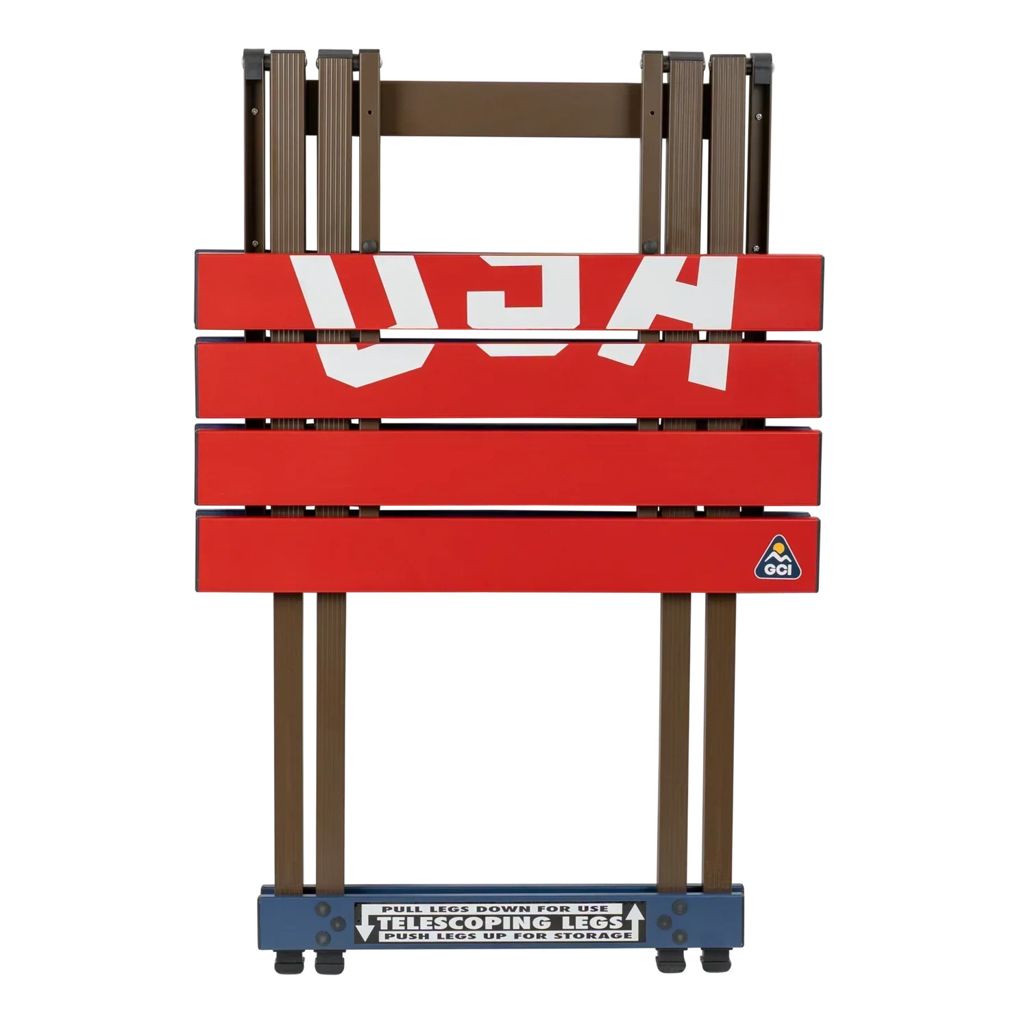 Slim-Fold Compact Camp Table 20 - USA Anniversary Deluxe - Choice 757 - Multi-Functional Heavy-Duty Grilling Table Counter Detail