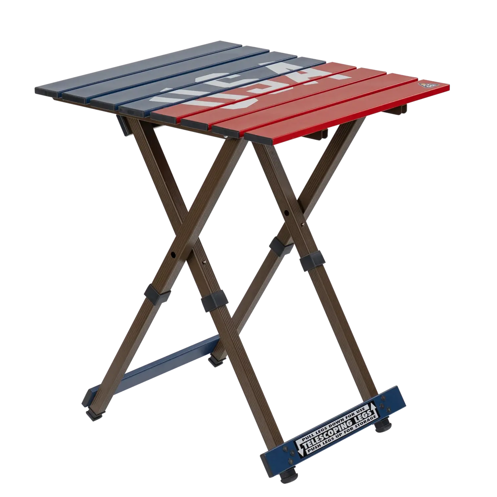 Slim-Fold Compact Camp Table 20 - USA Anniversary Deluxe - Choice 757 - Multi-Functional Heavy-Duty Grilling Table Counter - Default Title