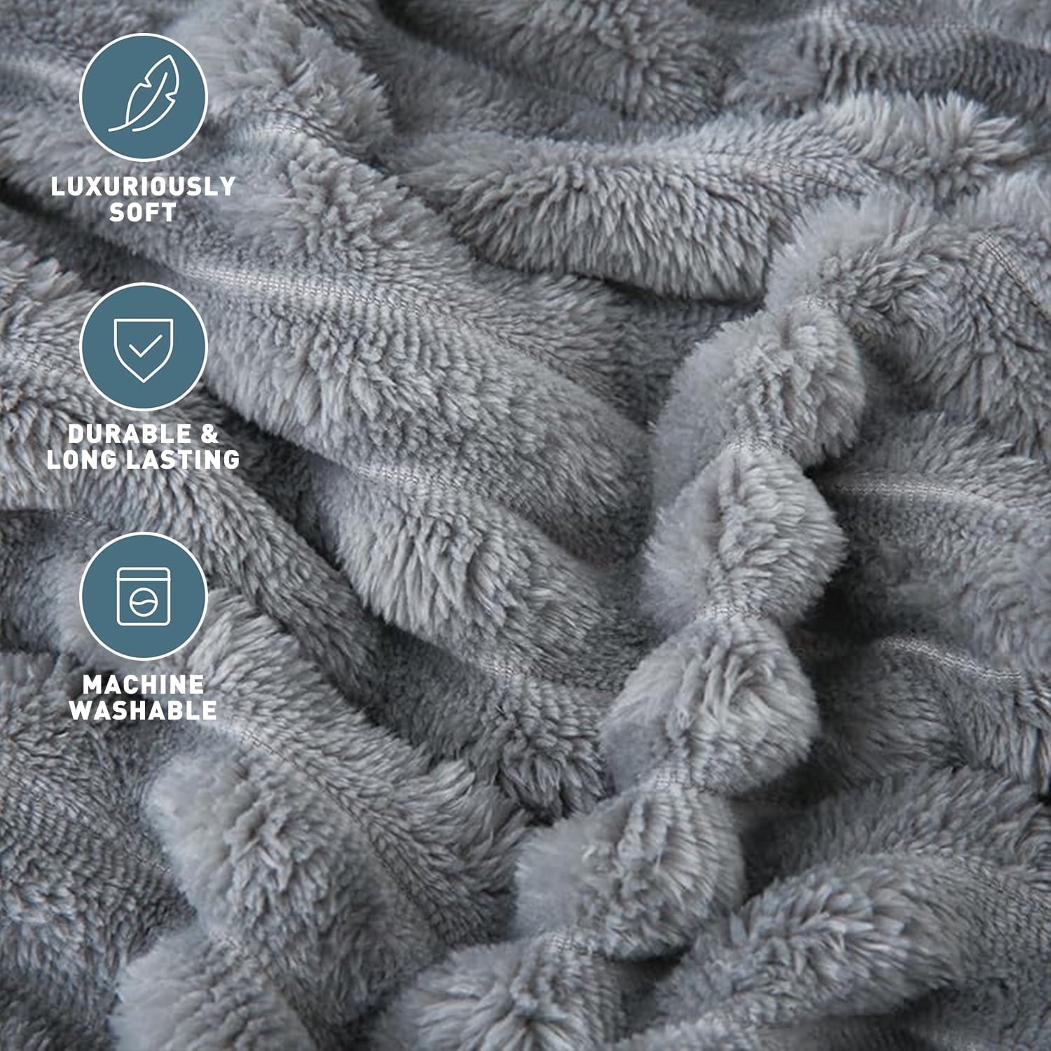 Cozy Fleece for Couch,Sofa,Bed, Super Soft Striped Gray Bed for Office Picnic Travel Bedroom, Warm Cozy Lightweight Home Decor fo... - Lightweight Plush Warm Blanket for All Seasons Detail