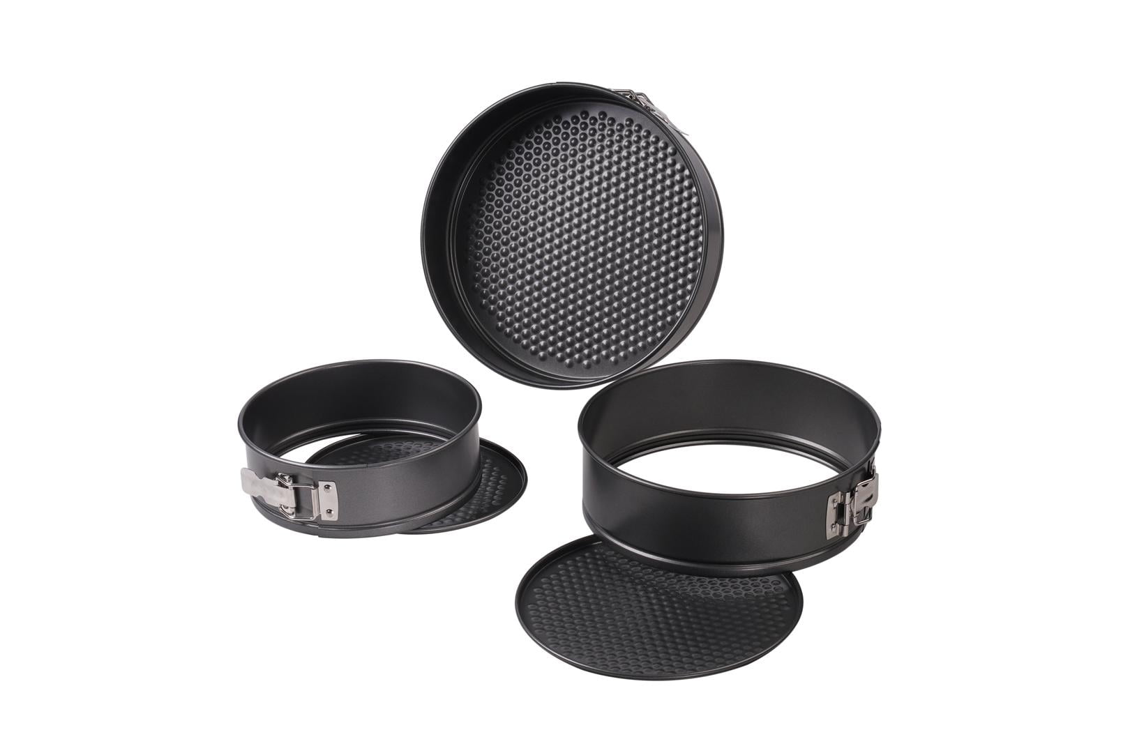 Multi-Functional 8", 9", 10" Round Nonstick Carbon Steel Springform Cake Pans, Gray, Set of 3 - Kitchen Gadget Tool for Quick Food Prep Detail