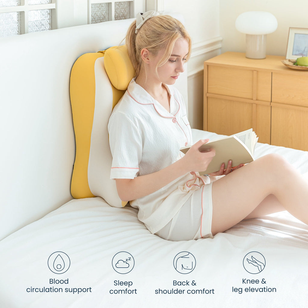 Decorative Plump Memory Foam Reading Pillow, Multi-Position Support Bed Pillow for Petite Adults, Reading Tools, Fun Couple Pillows Pr... - Hotel Quality Plush Sleeping Pillows Detail