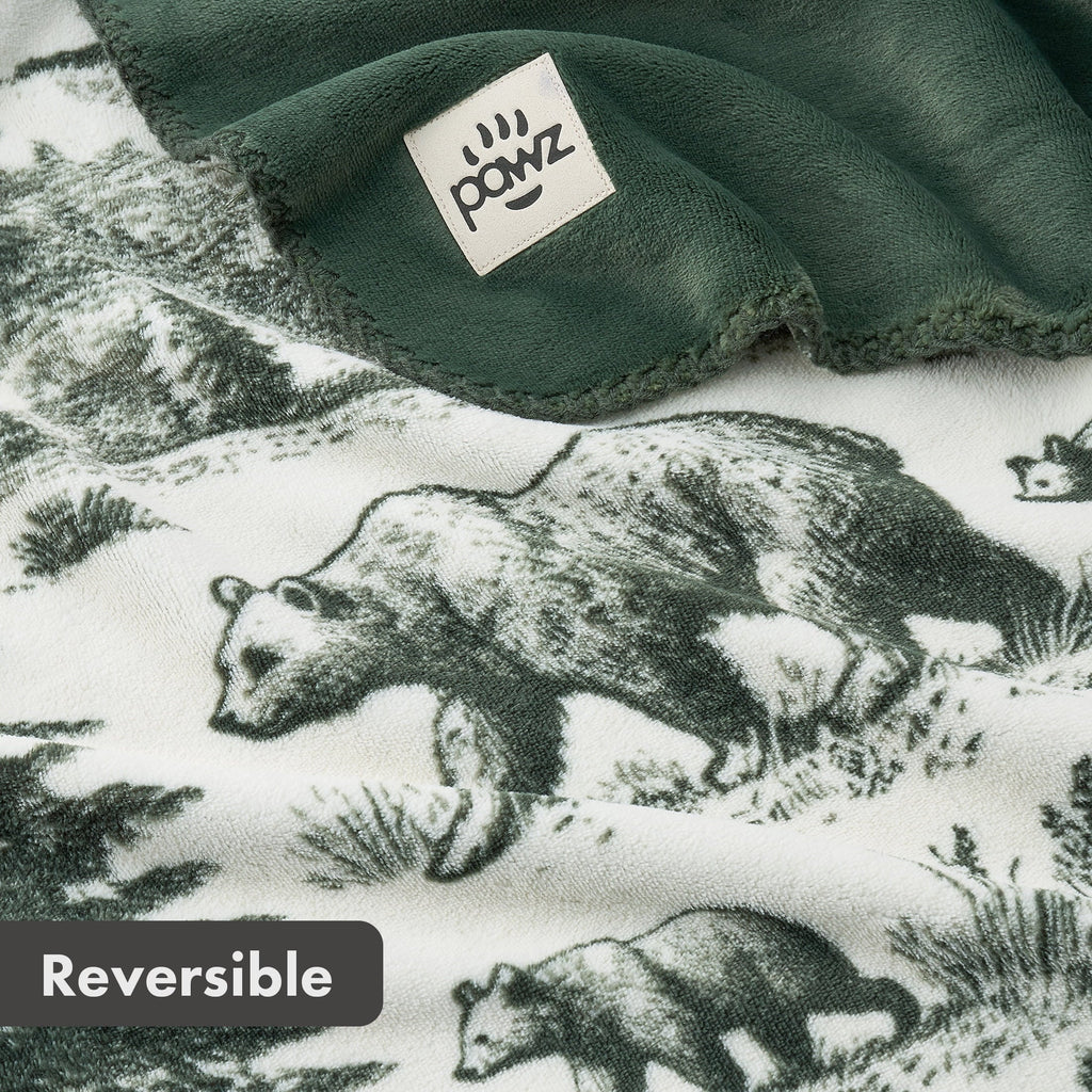 Super Soft Flannel Plush Oversized Throw Blanket for Couch or Bed, Soft Flannel Fleece, Green Pine Trees, 50"x72" - Super Soft Reversible Sherpa Flannel Blanket Detail