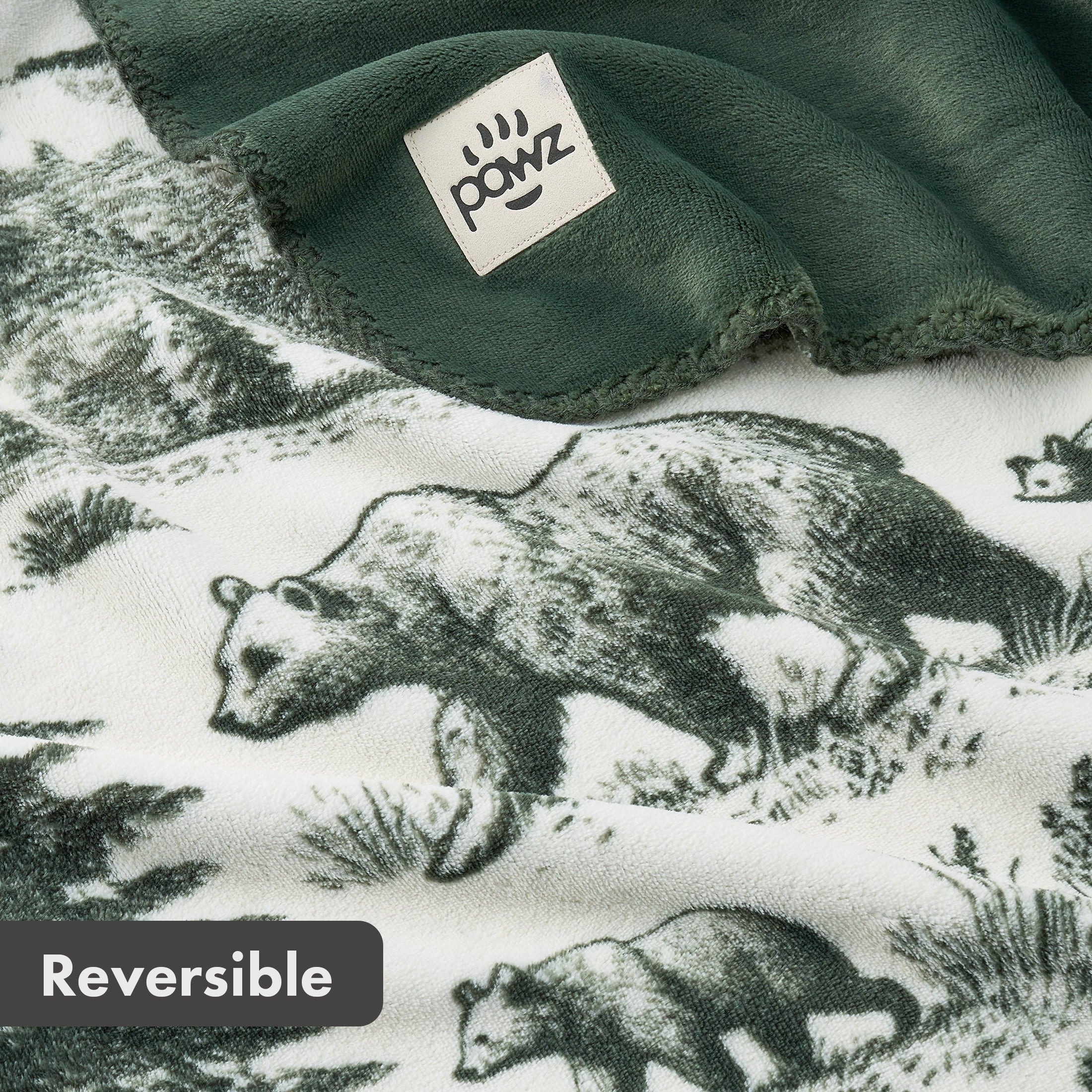 Super Soft Flannel Plush Oversized Throw Blanket for Couch or Bed, Soft Flannel Fleece, Green Pine Trees, 50"x72" - Super Soft Reversible Sherpa Flannel Blanket Detail