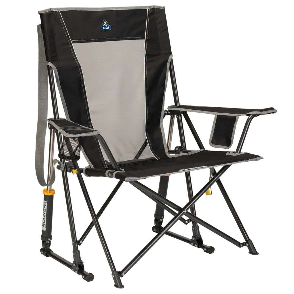 Luxury Camp Comfort Pro Rocker - Choice 375 - RoadTrip Rocker Smooth Motion Camp Chair - Black
