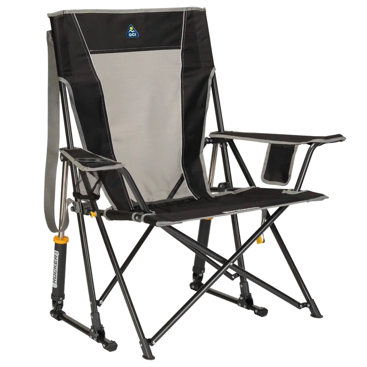 Luxury Camp Comfort Pro Rocker - Choice 375 - RoadTrip Rocker Smooth Motion Camp Chair - Black