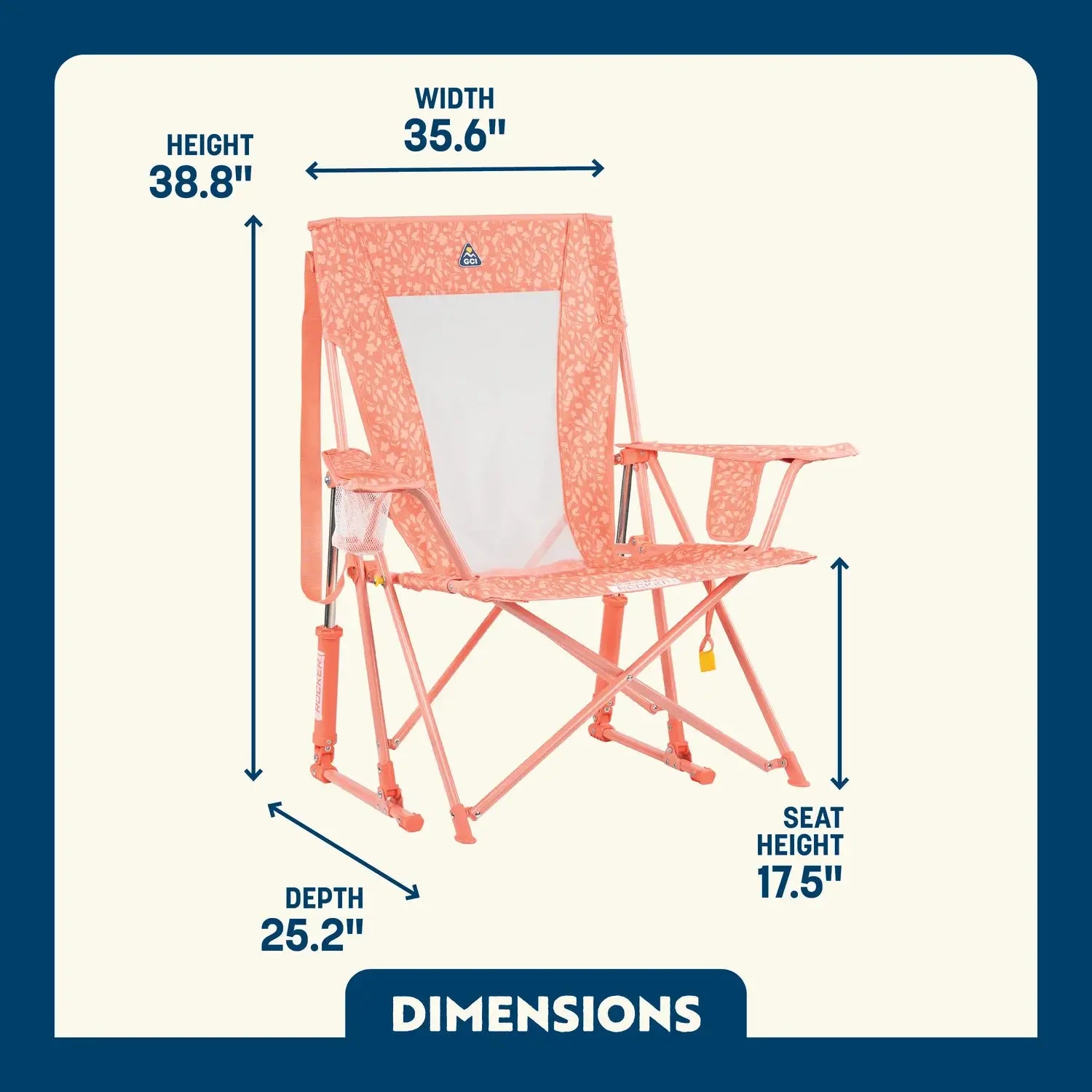 Luxury Camp Comfort Pro Rocker - Choice 375 - RoadTrip Rocker Smooth Motion Camp Chair Detail