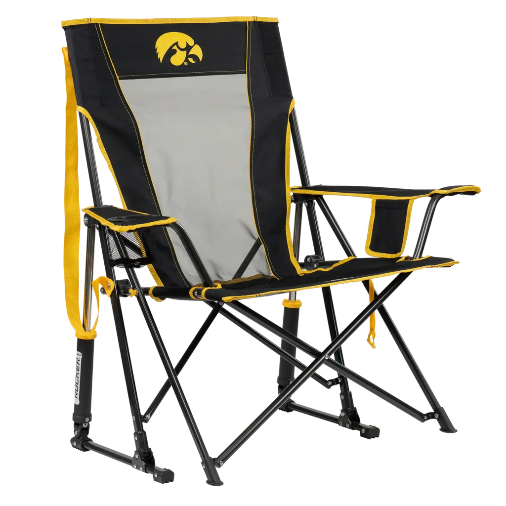 Heavy-Duty Freestyle College Comfort Pro Rocker - Iowa Hawkeyes - Choice 249 - RoadTrip Rocker Smooth Motion Camp Chair - Default Title
