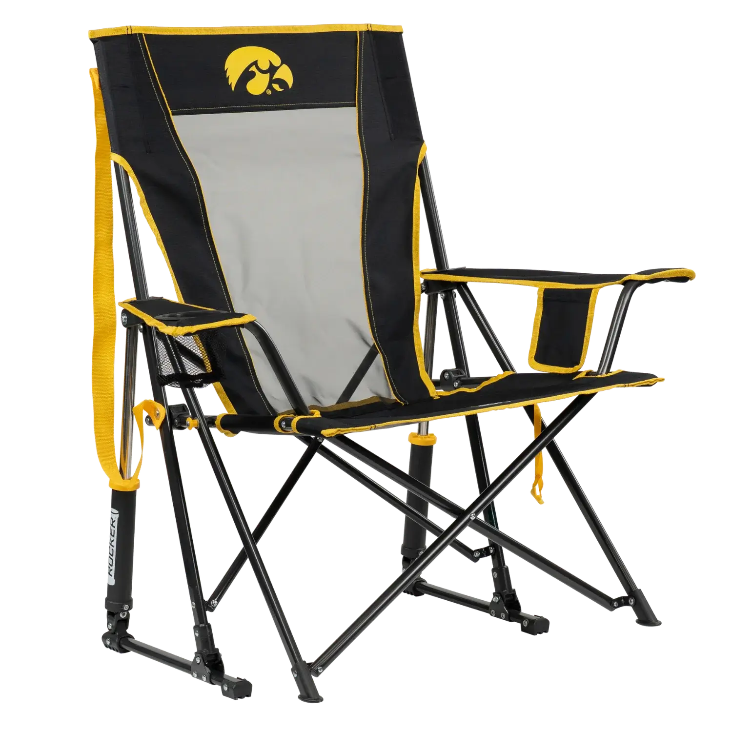 Heavy-Duty Freestyle College Comfort Pro Rocker - Iowa Hawkeyes - Choice 249 - RoadTrip Rocker Smooth Motion Camp Chair - Default Title