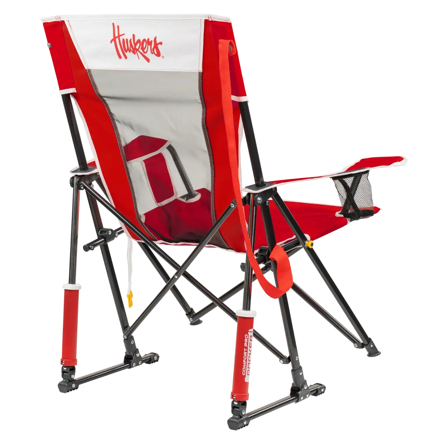 Patented Spring-Action College Comfort Pro Rocker - Nebraska Cornhuskers - Choice 161 - Patented Spring-Action Rocking Chair for Camping Detail