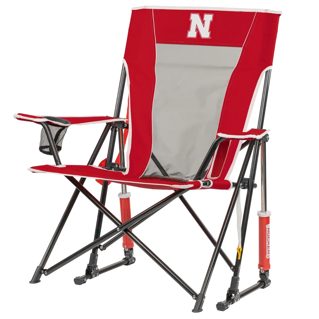 Patented Spring-Action College Comfort Pro Rocker - Nebraska Cornhuskers - Choice 161 - Patented Spring-Action Rocking Chair for Camping Detail