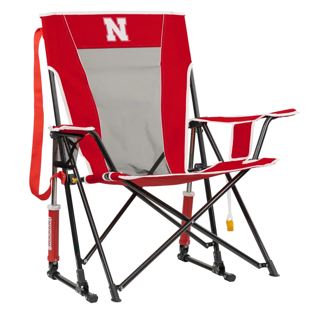 Patented Spring-Action College Comfort Pro Rocker - Nebraska Cornhuskers - Choice 161 - Patented Spring-Action Rocking Chair for Camping - Default Title