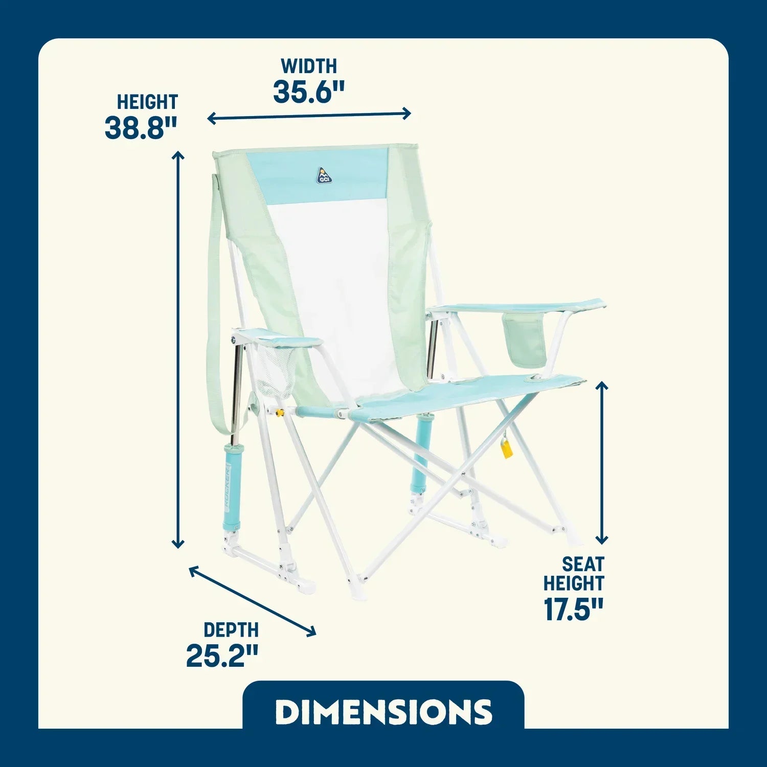 Luxury Camp Comfort Pro Rocker - Choice 375 - RoadTrip Rocker Smooth Motion Camp Chair Detail