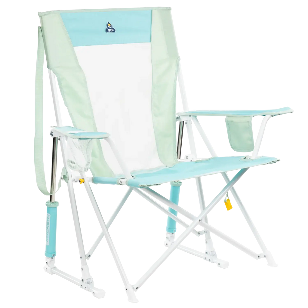 Luxury Camp Comfort Pro Rocker - Choice 375 - RoadTrip Rocker Smooth Motion Camp Chair - Pastel Green