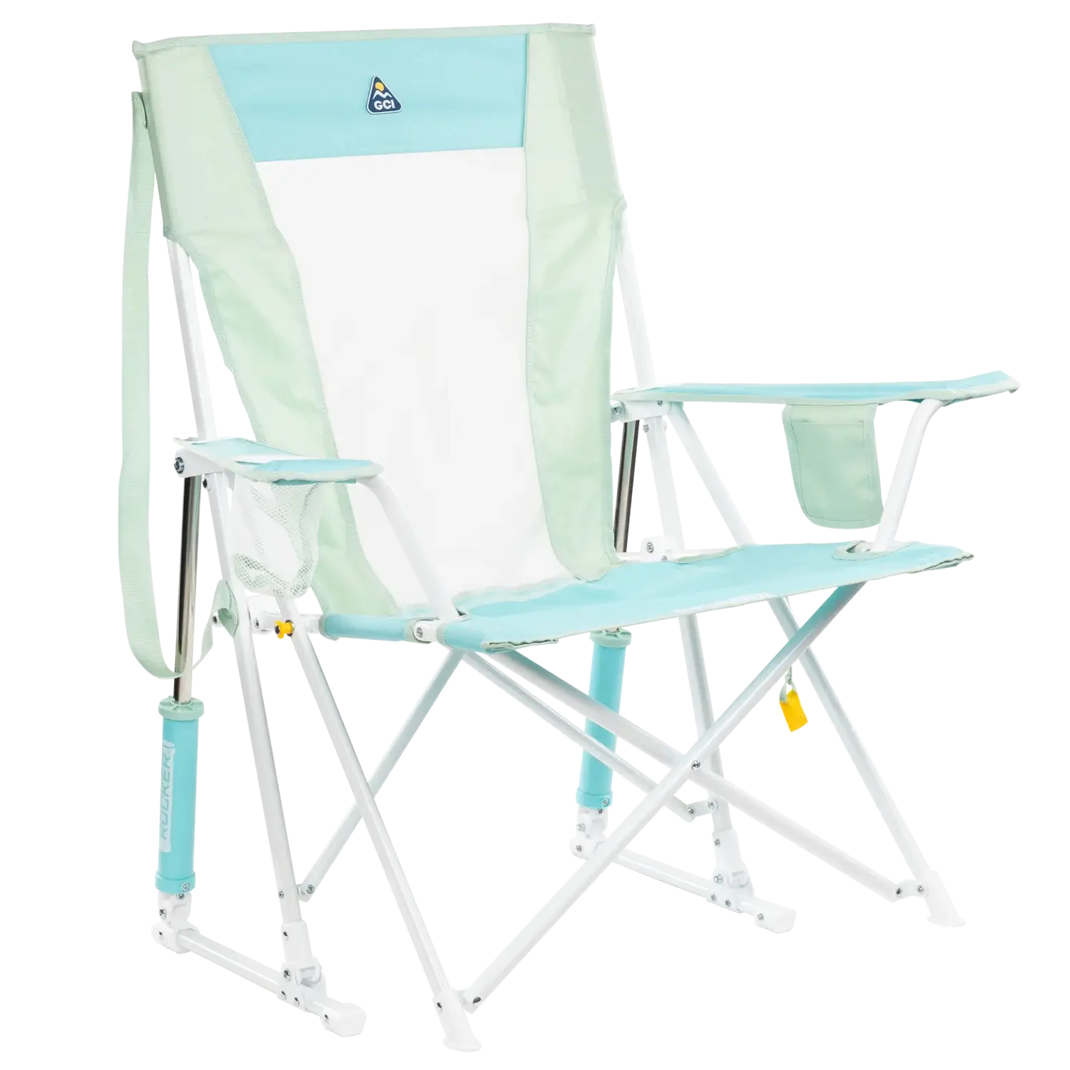 Luxury Camp Comfort Pro Rocker - Choice 375 - RoadTrip Rocker Smooth Motion Camp Chair - Pastel Green